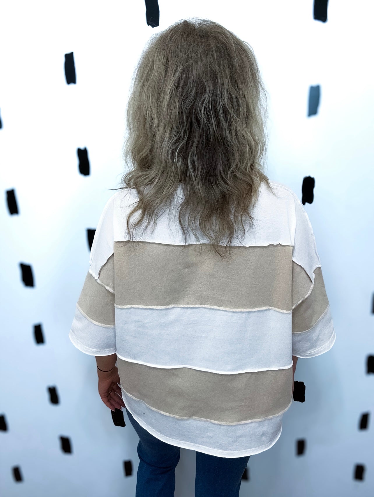 Short Sleeve Color Block Top