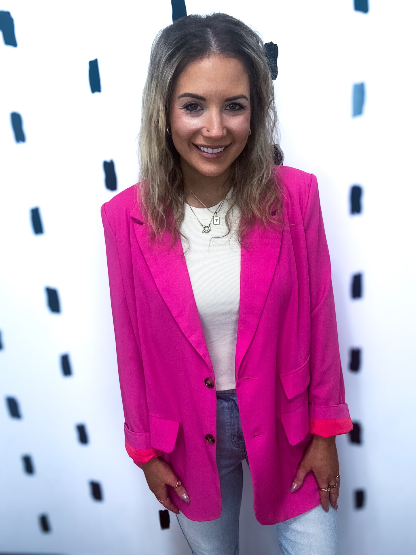 Candy Pink Oversized Blazer