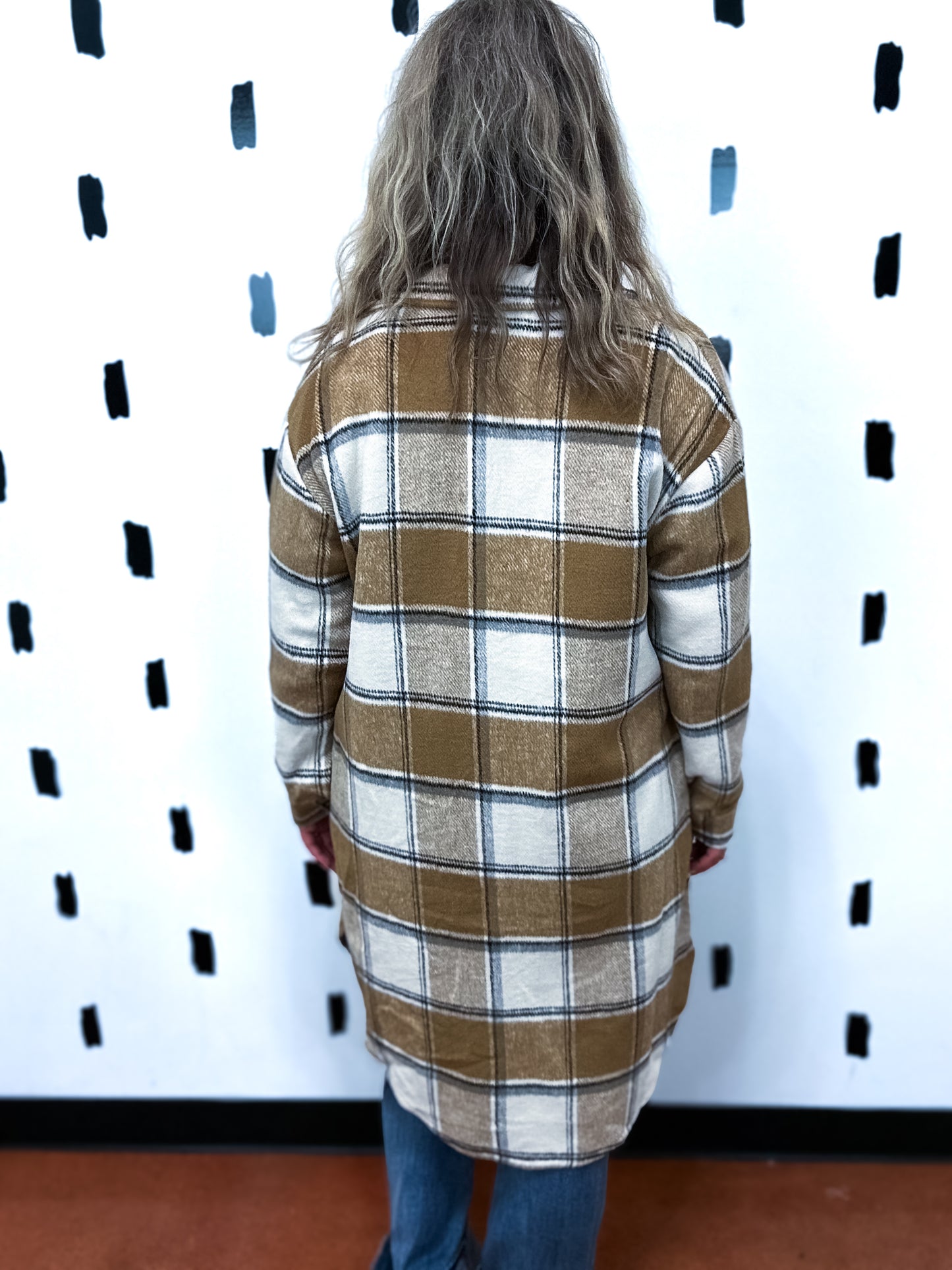 Tan Plaid Long Flannel