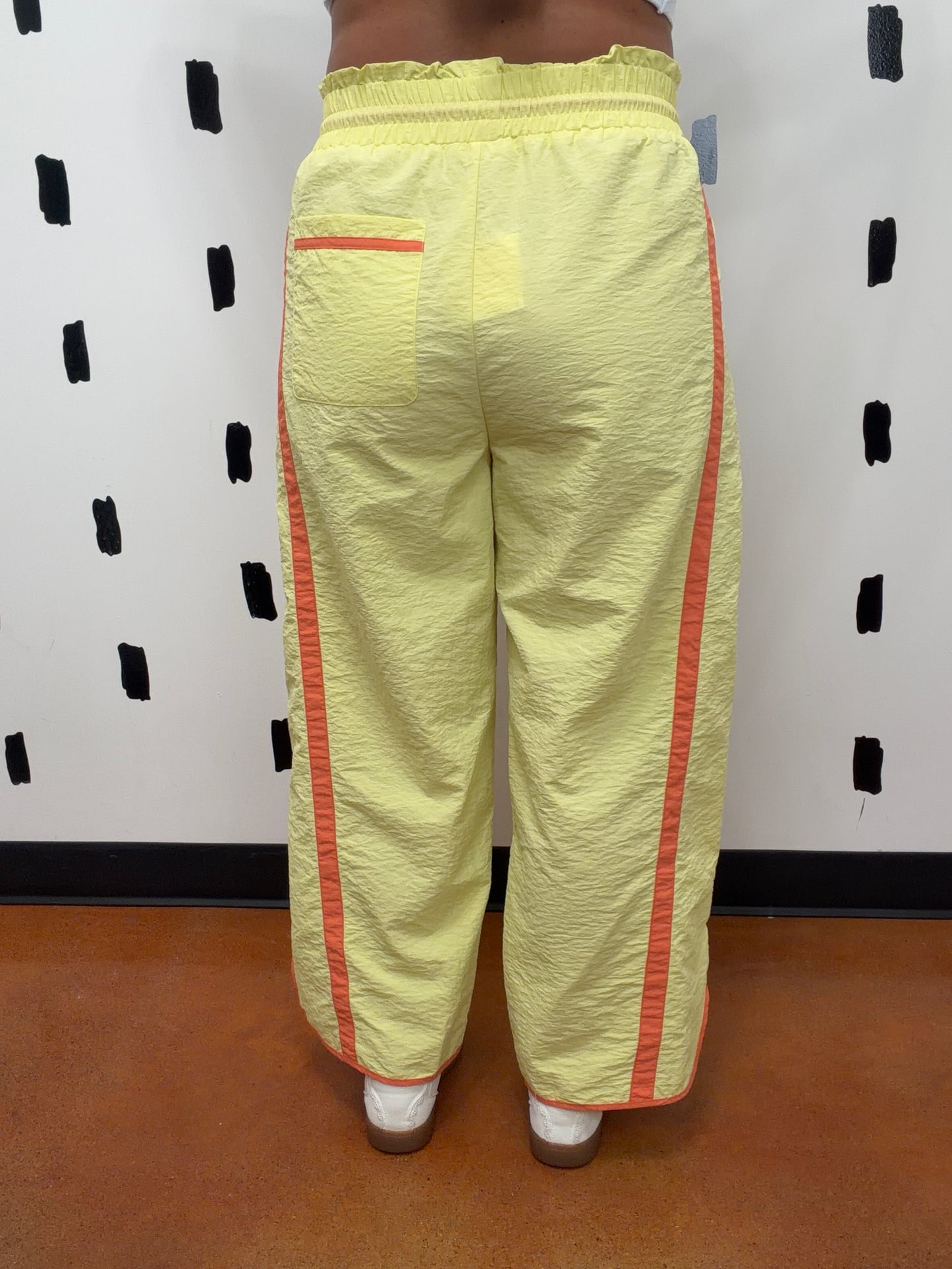 Yellow/Orange Sporty Stripe Wide Leg Pants