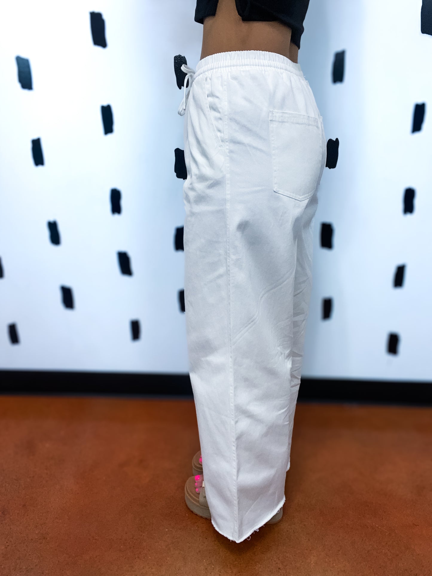 White Wide Leg Denim Pants