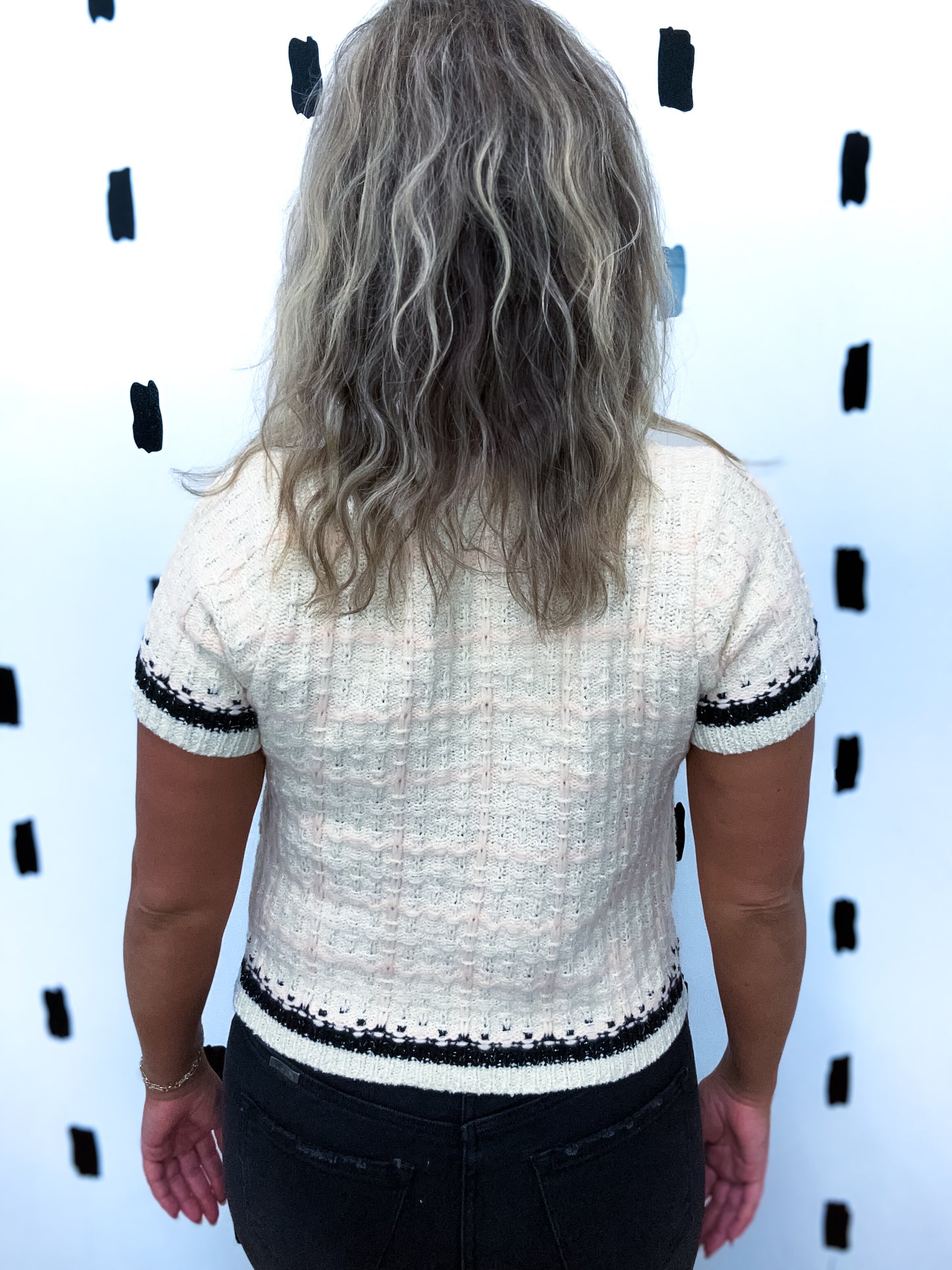 Pearl Harmony Short Sleeve Sweater