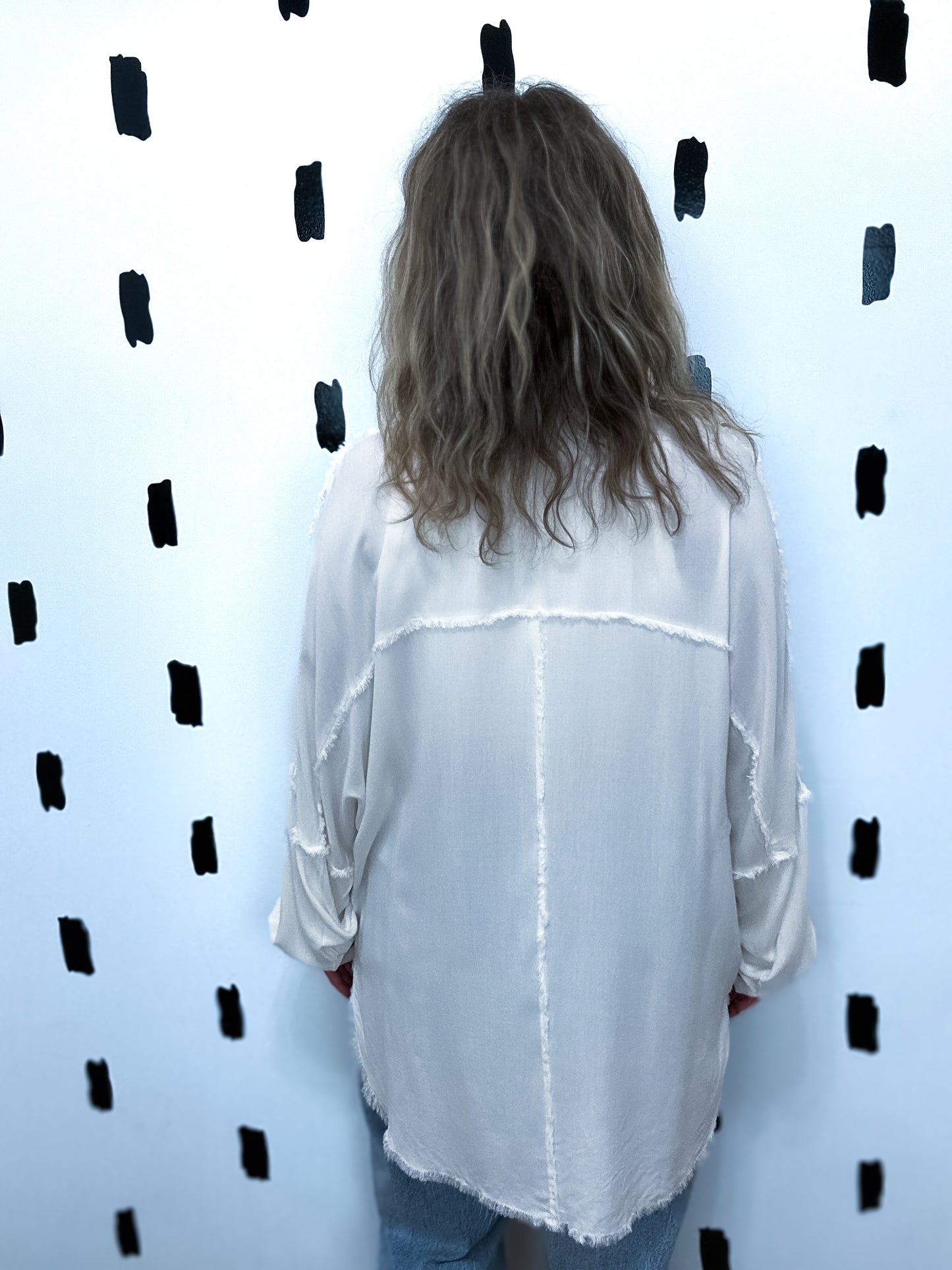 Ivory Oversized Button Up Blouse
