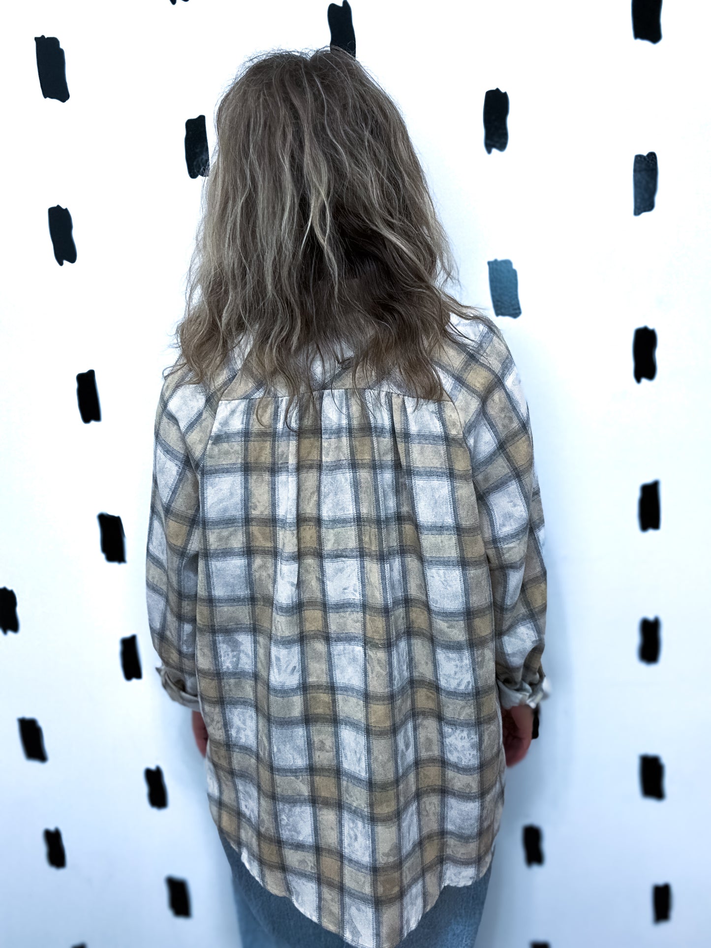Oat Plaid Washed Flannel Shirt