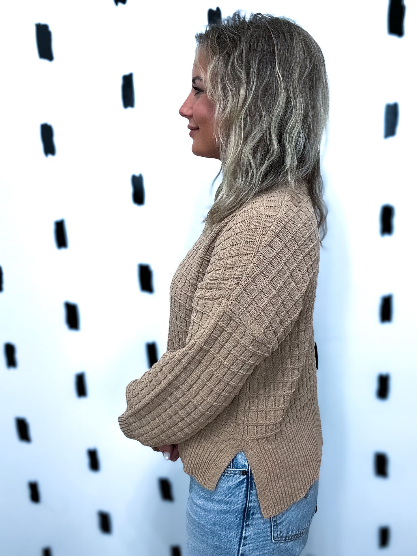 Oversized Textured Knit Sweater