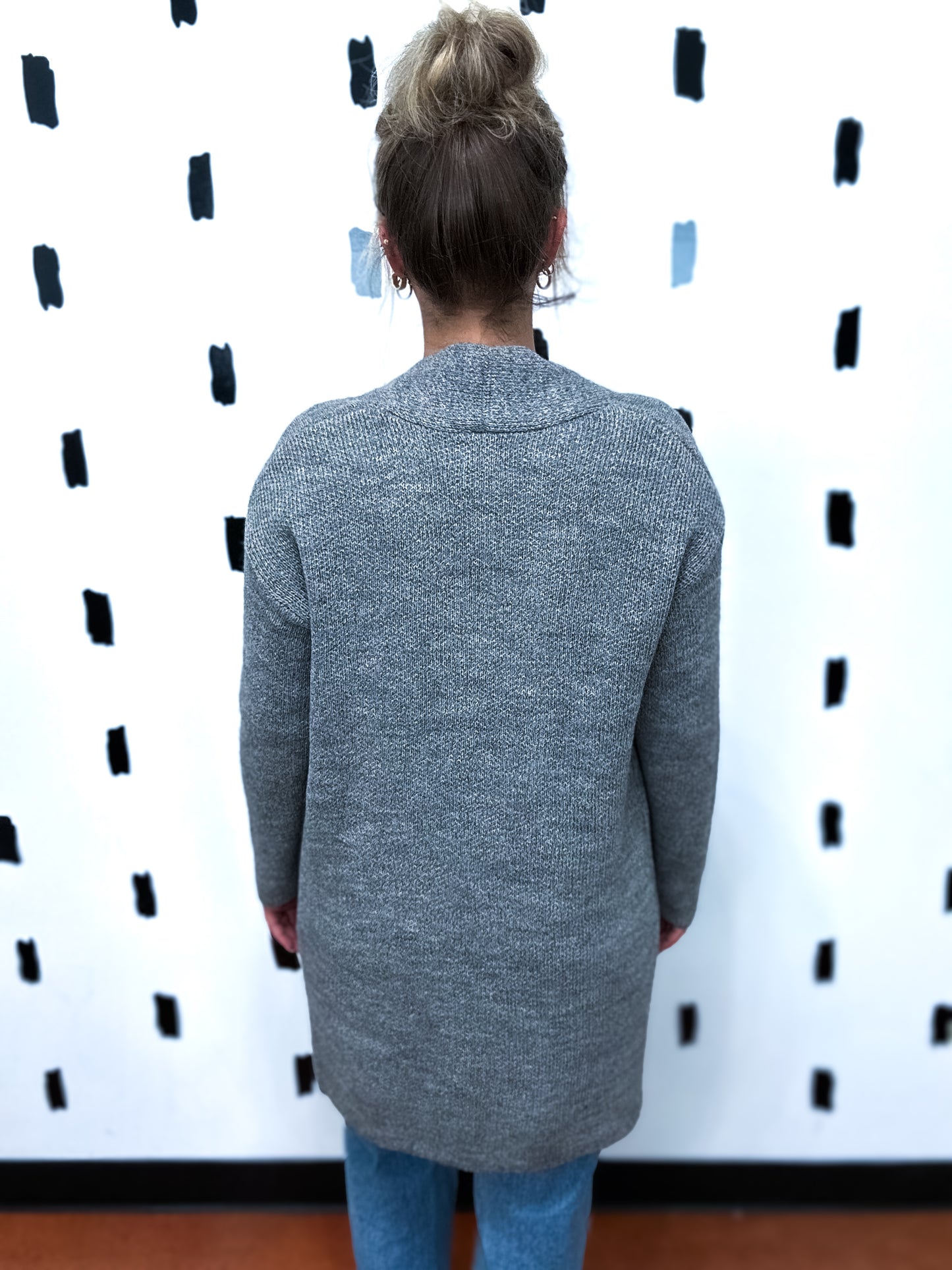 H.Grey Open Front Sweater Cardigan