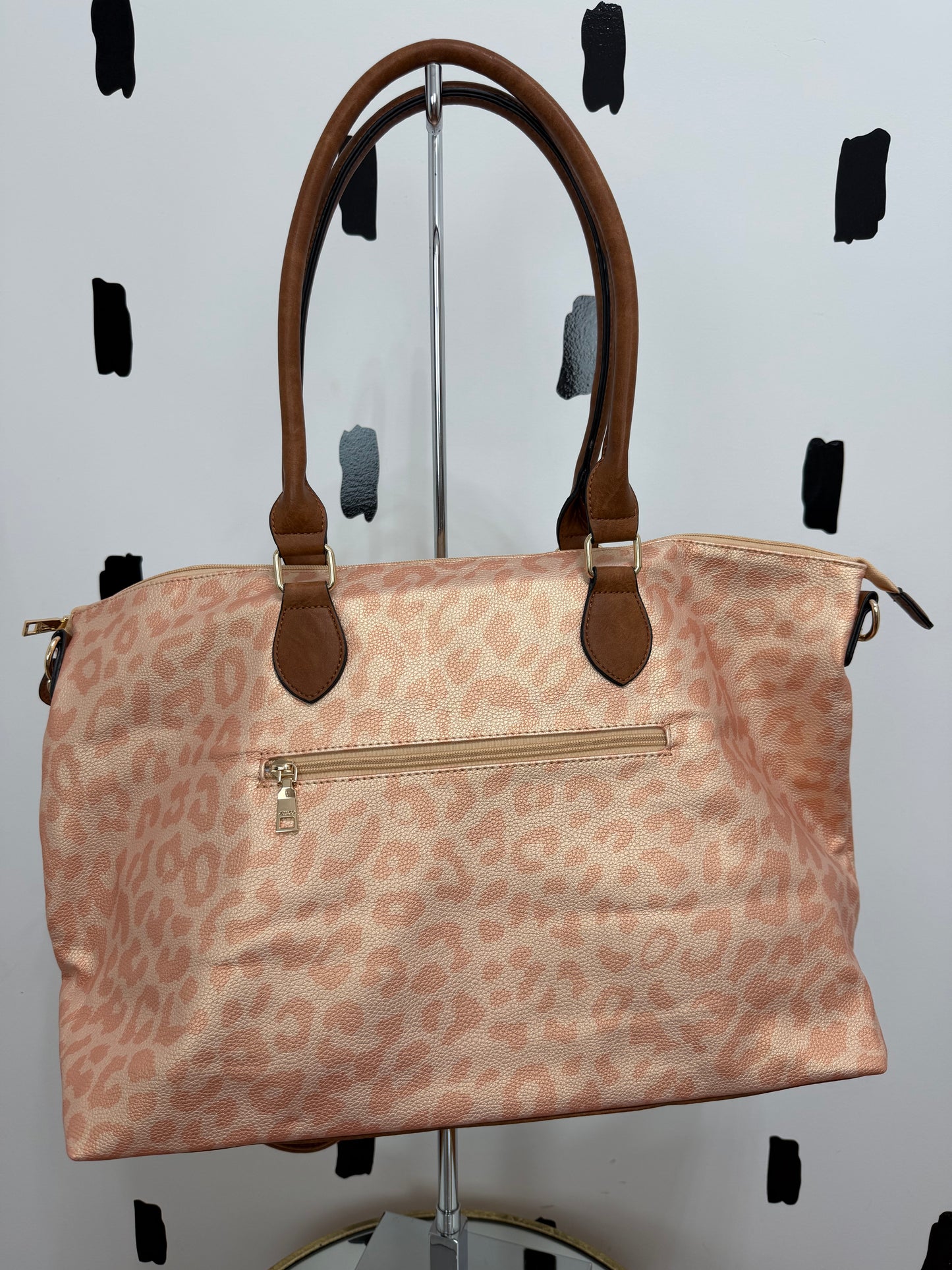 Peach Leopard Weekender Bag