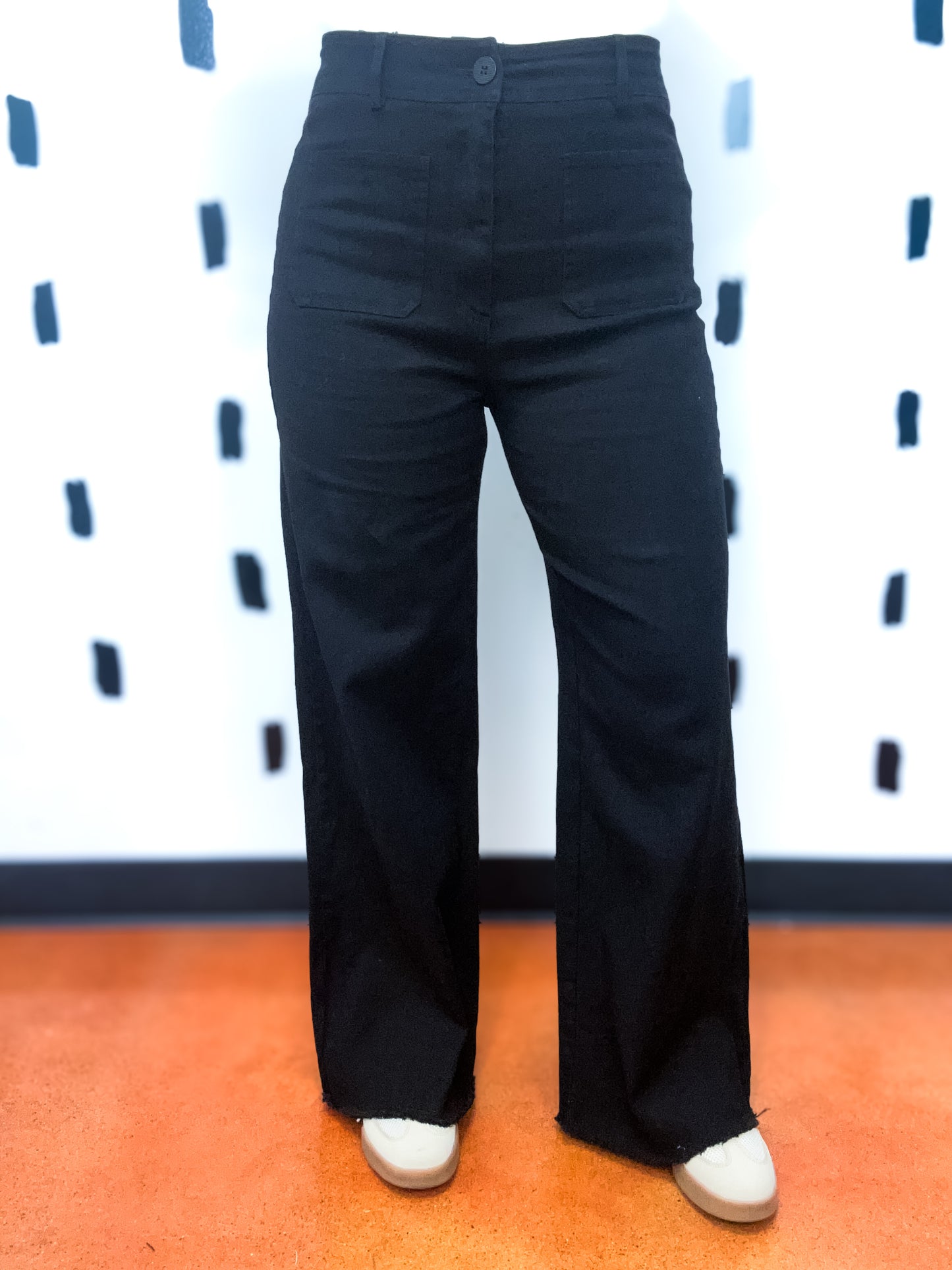 Black Wide Leg High Waisted Pants