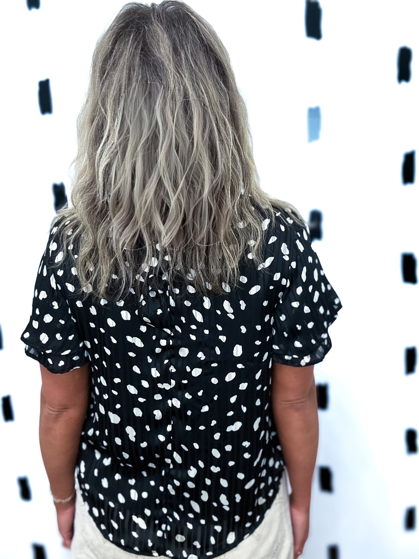 Black Abstract Print Blouse