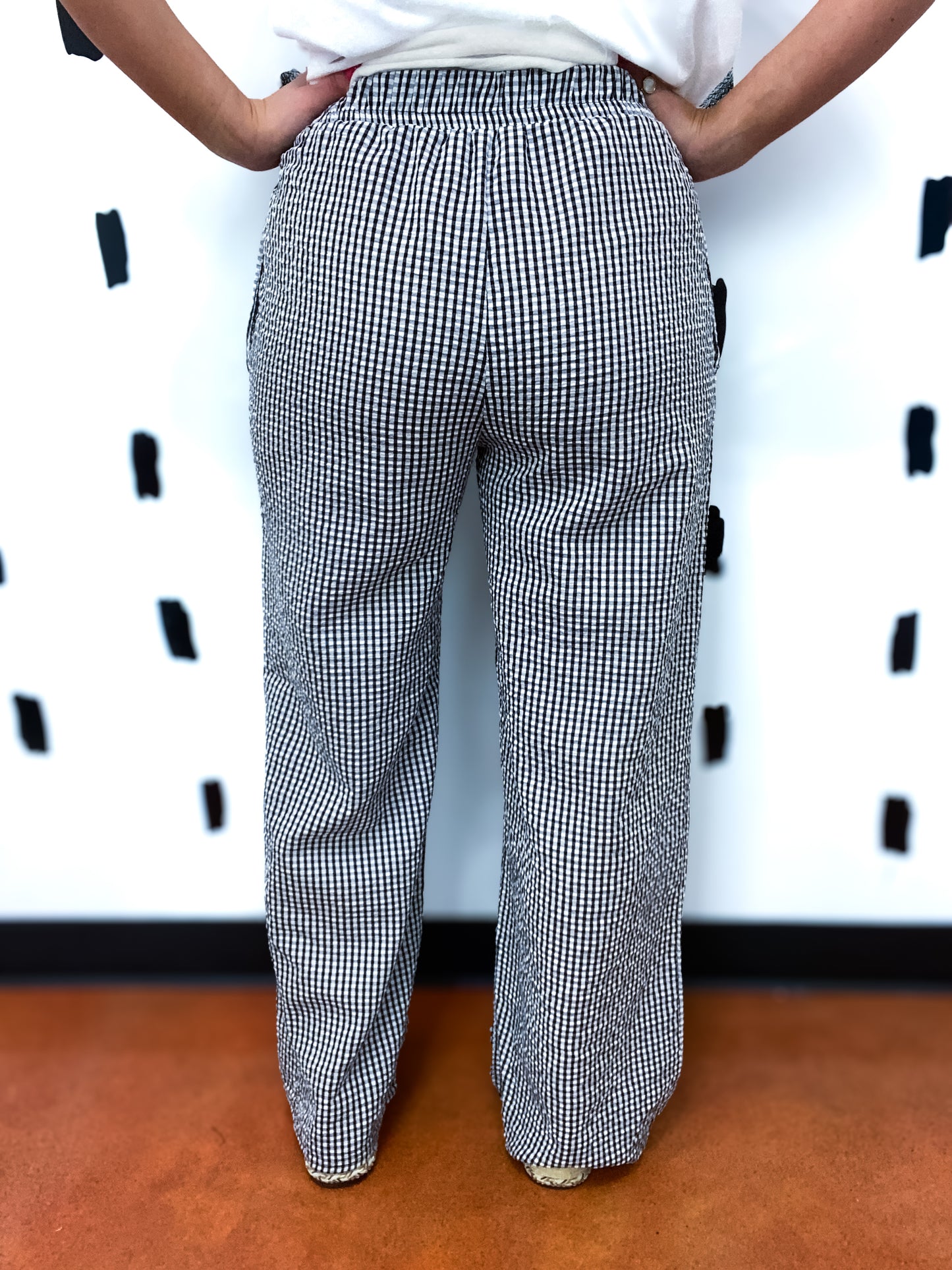 Black/White Gingham Boxer Pants