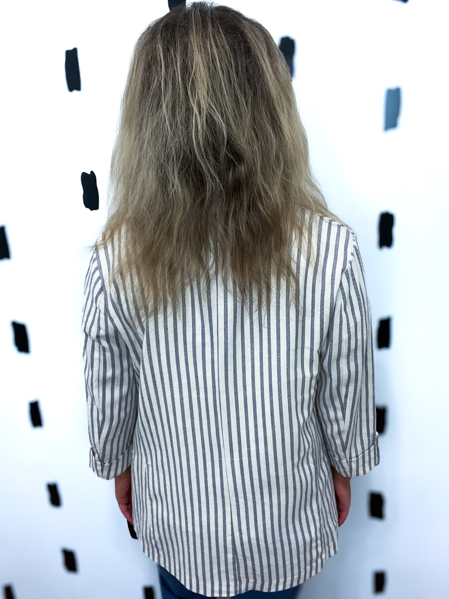 Grey/White Stripe Blazer