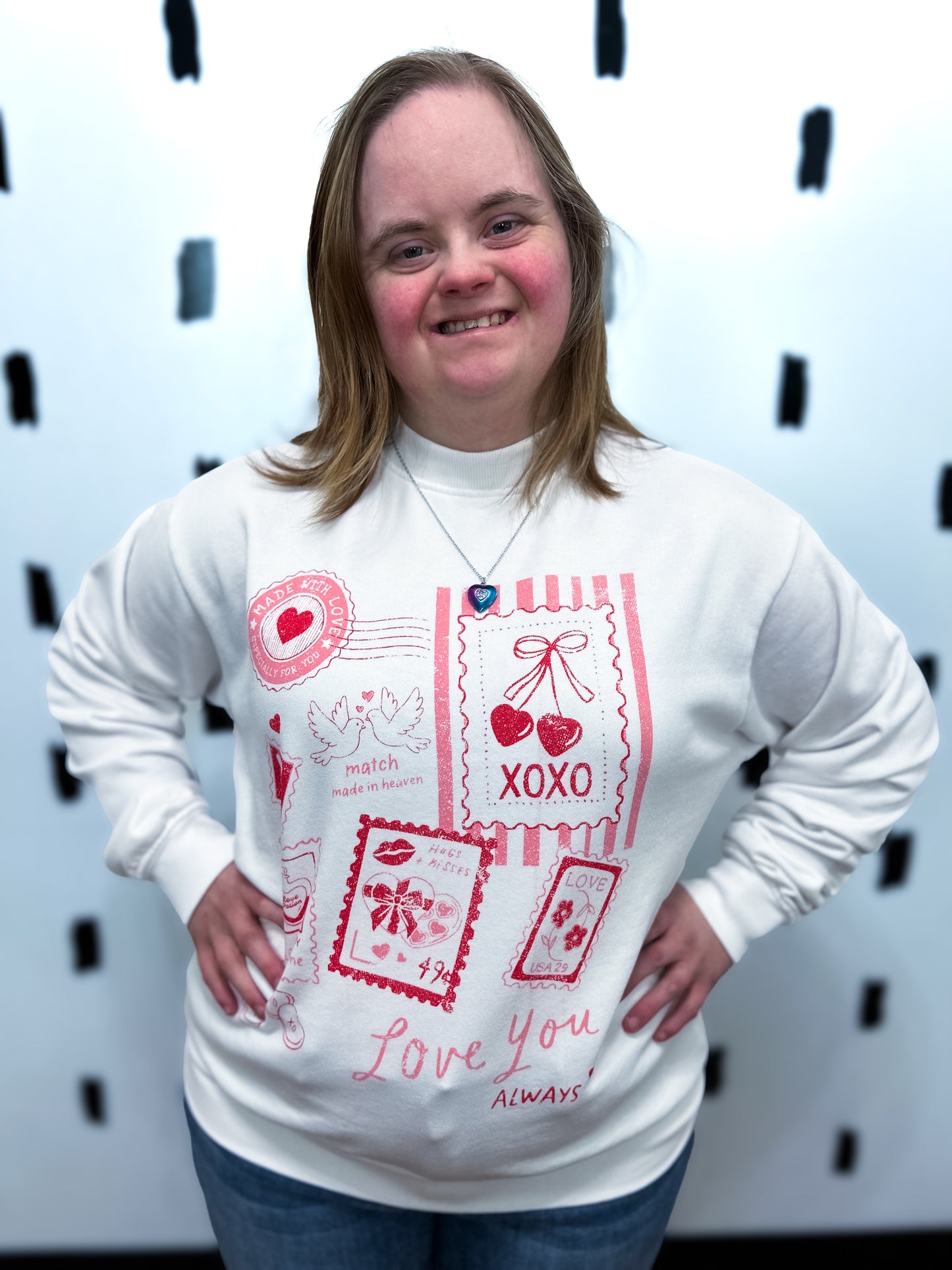 White Love You Always Graphic Sweatshirt - Boss Boutique