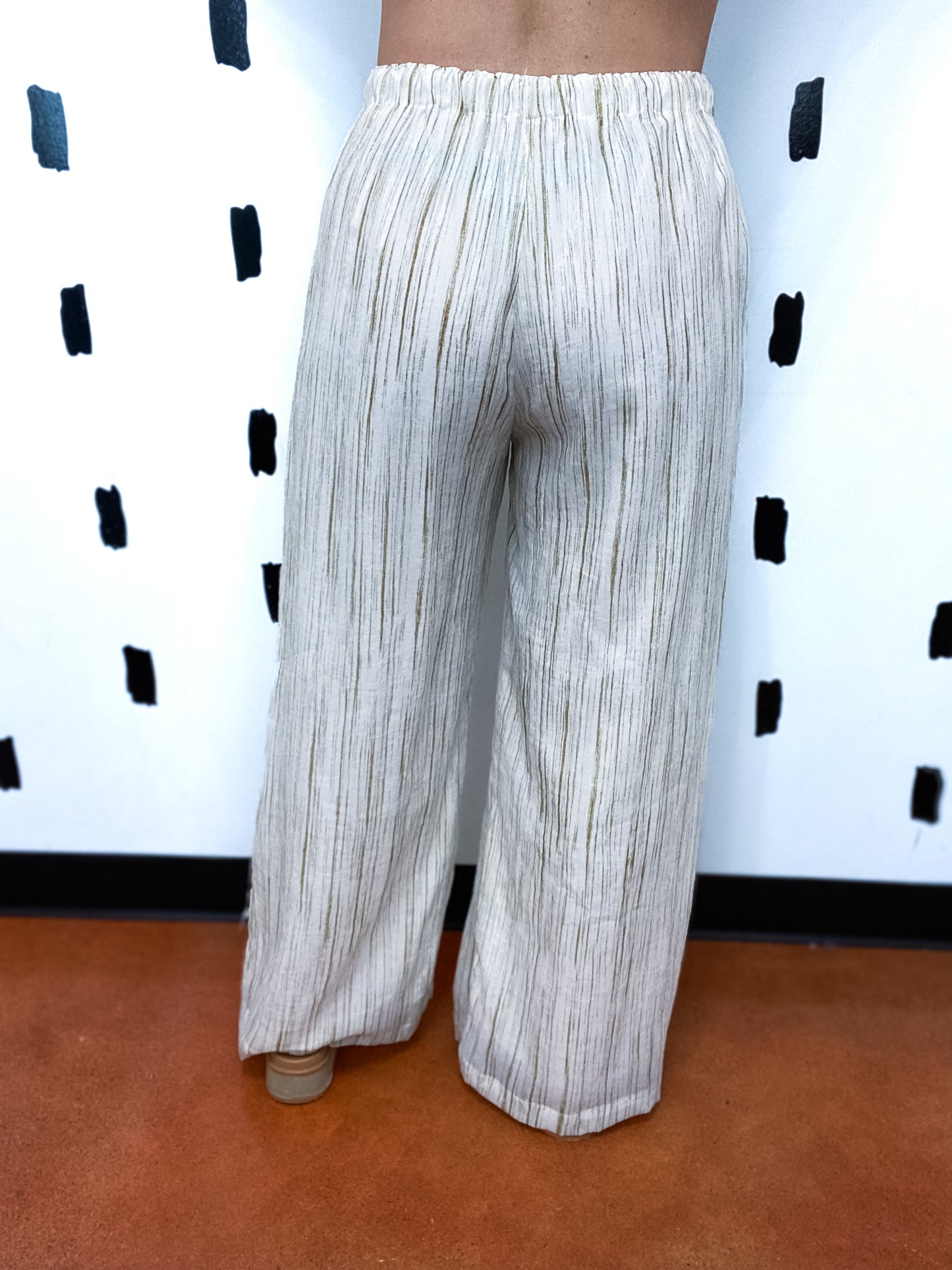 Ivory/Taupe Wide Leg Pants