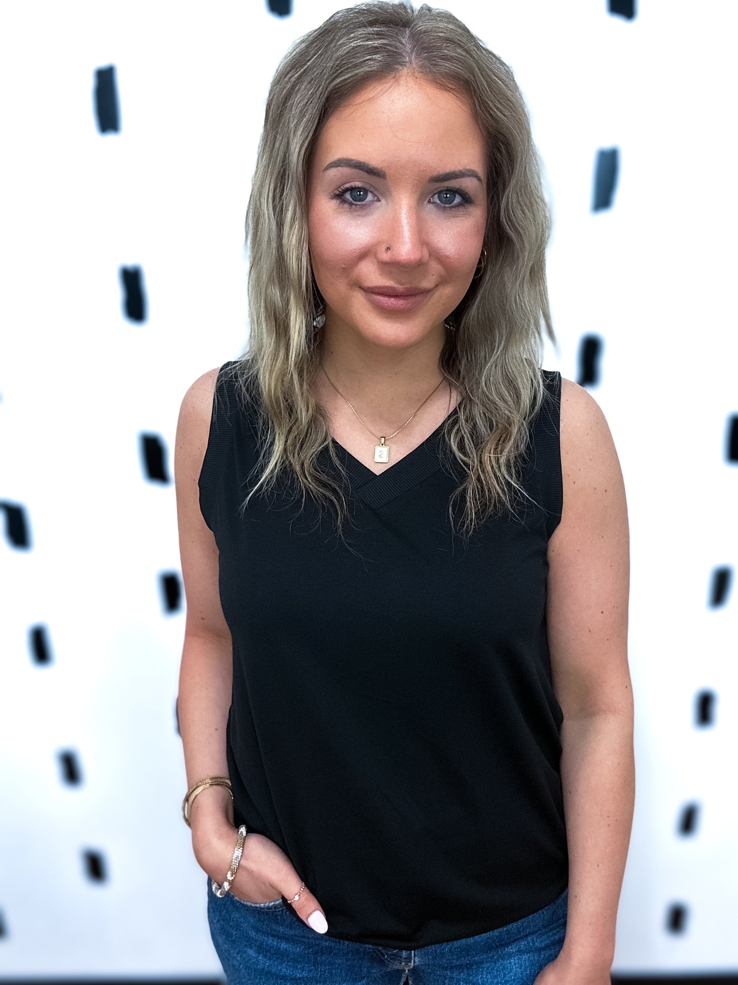 V-Neck Sleeveless Top