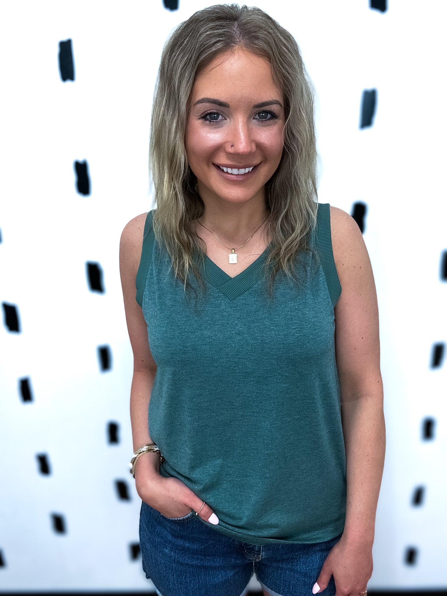 V-Neck Sleeveless Top