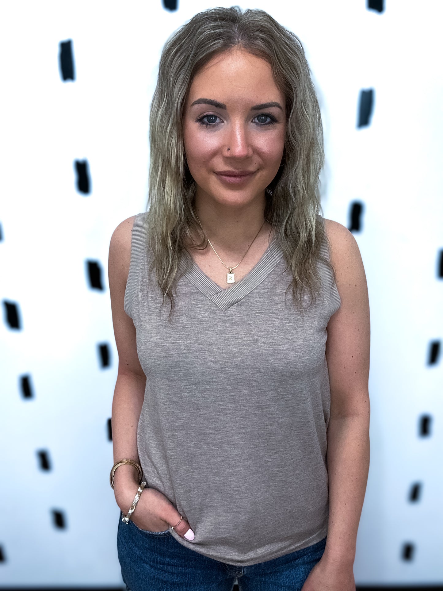 V-Neck Sleeveless Top