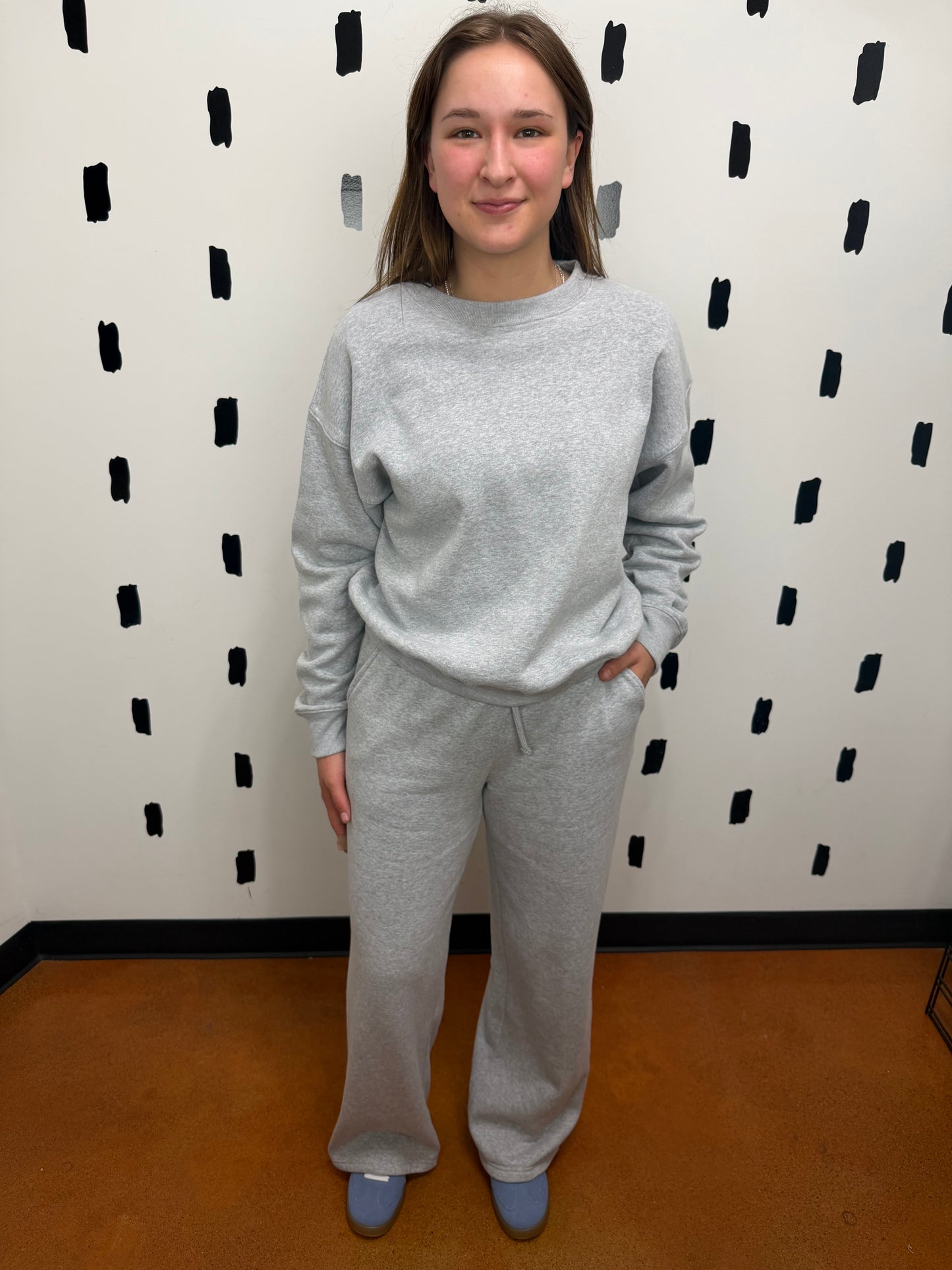 H.Grey Fleece Long Sleeve Pullover