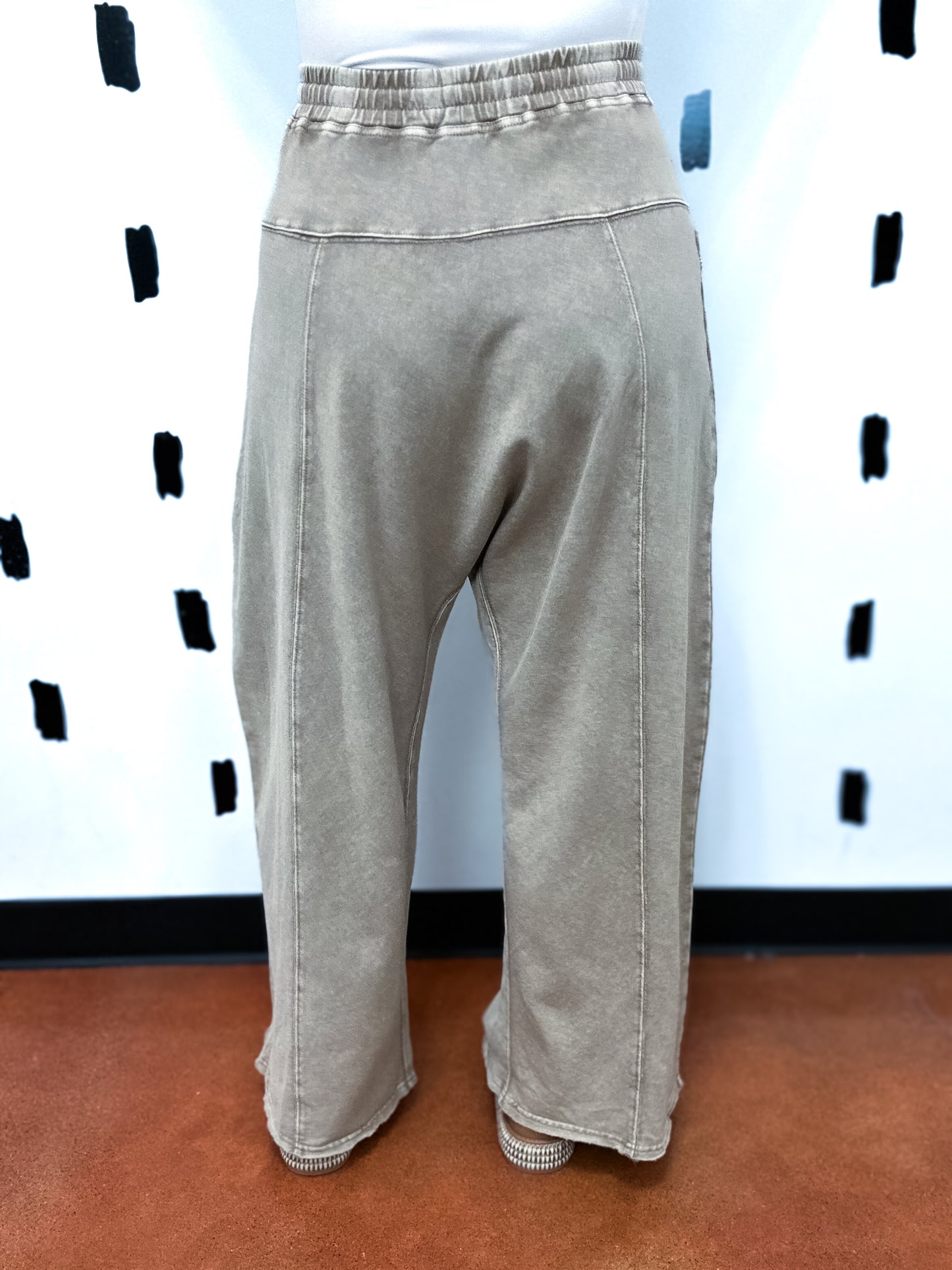 Mushroom Mineral Wash Baggy Pants