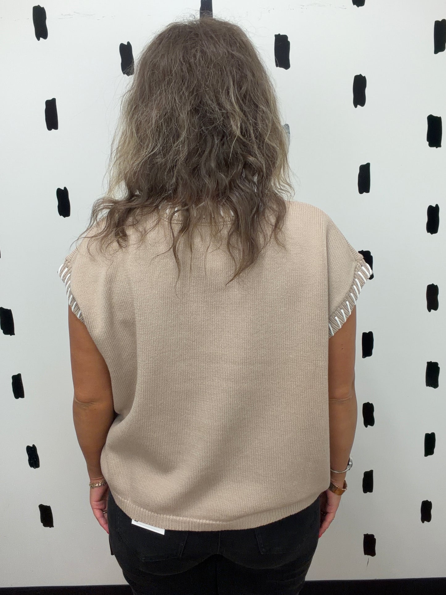 Lt Mocha Stitch Detail Sweater