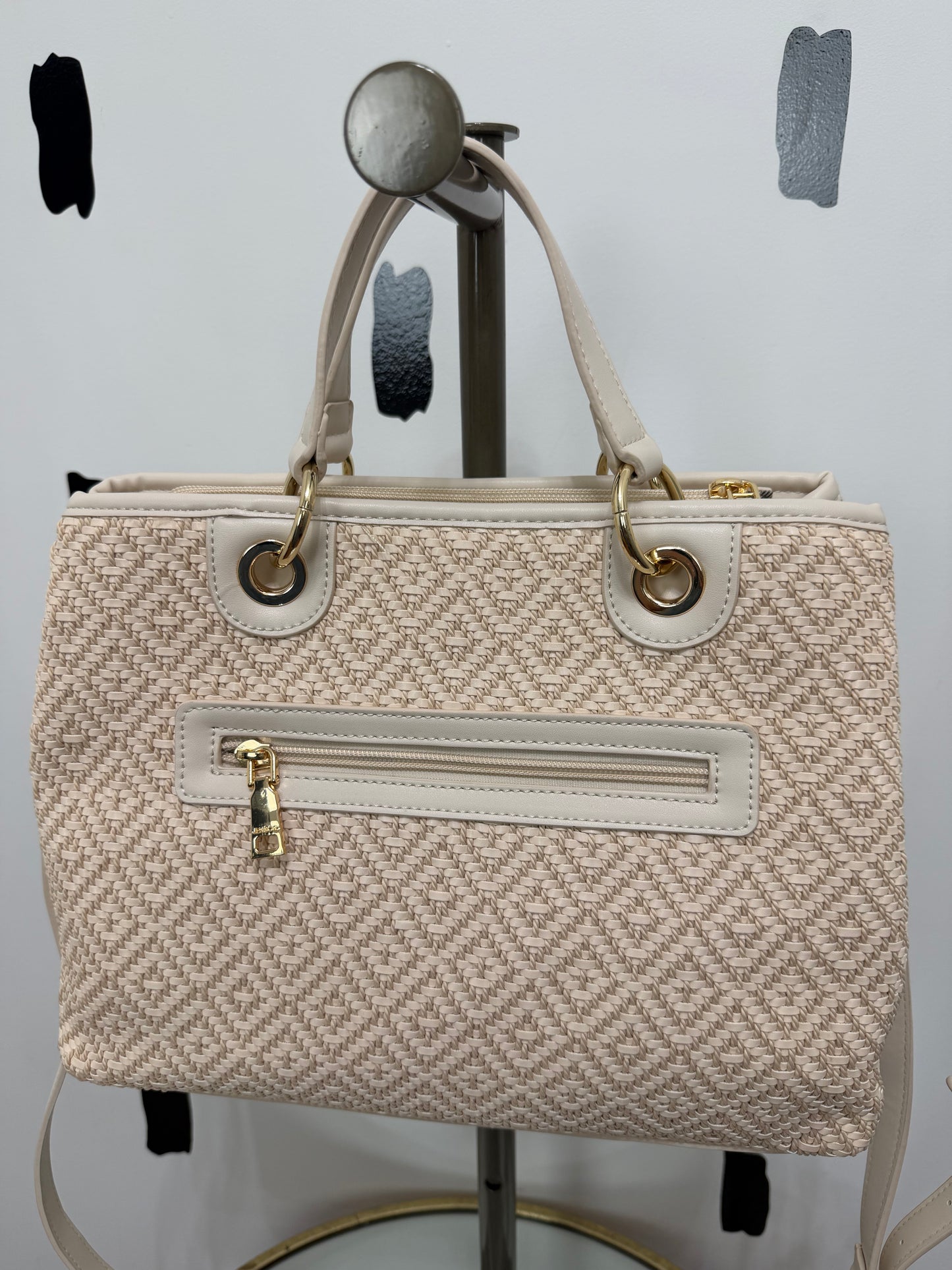 Woven Diamond Tote Bag
