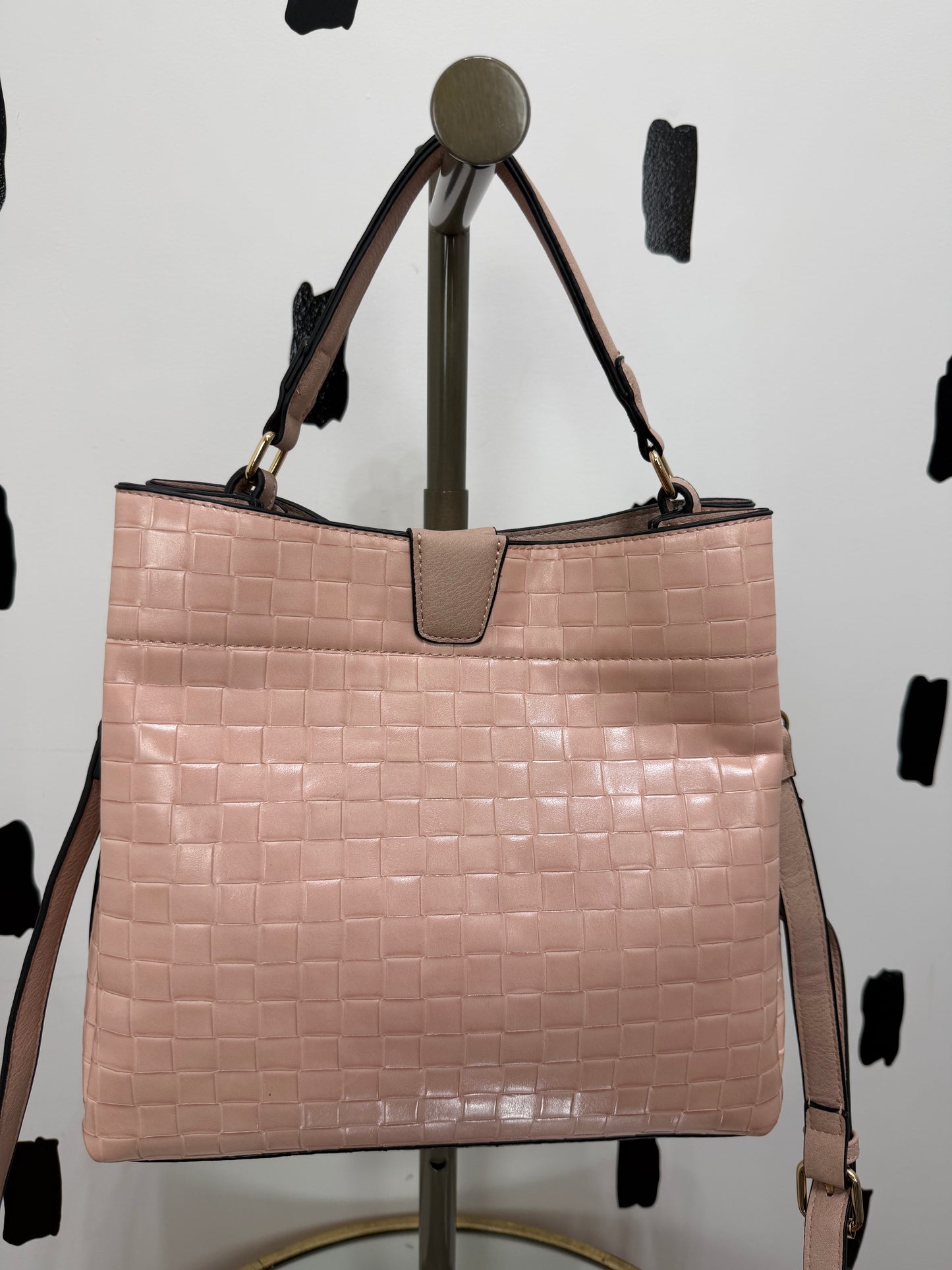 Baby Pink Textured Bag