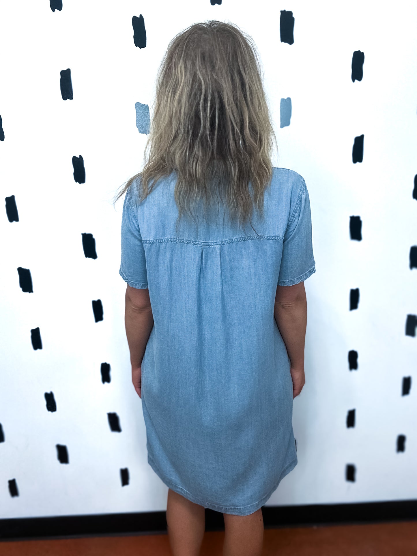 Lt Wash Button Down Tencel Shirt Dress