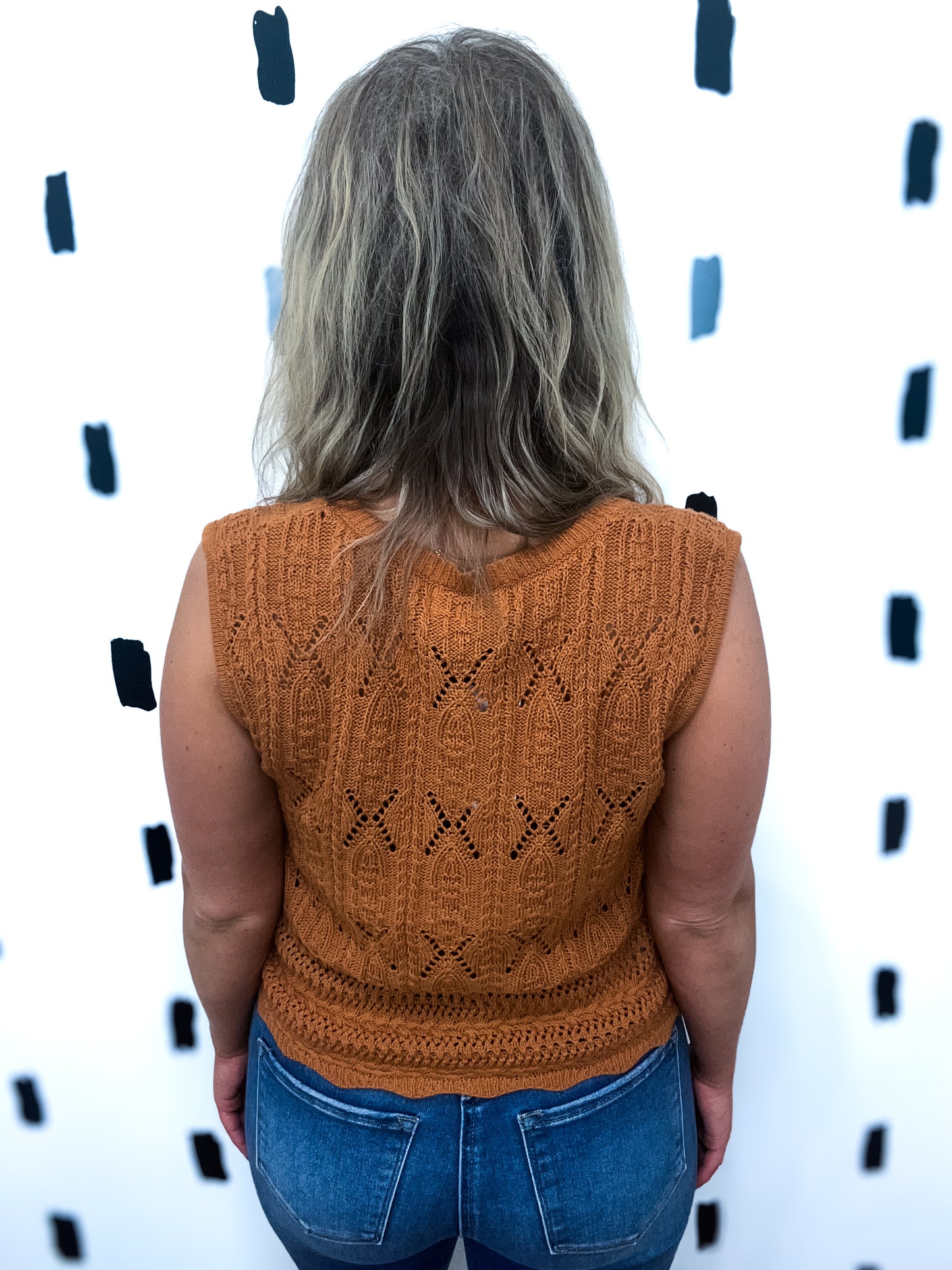 Clay Crochet Knit Sweater Vest