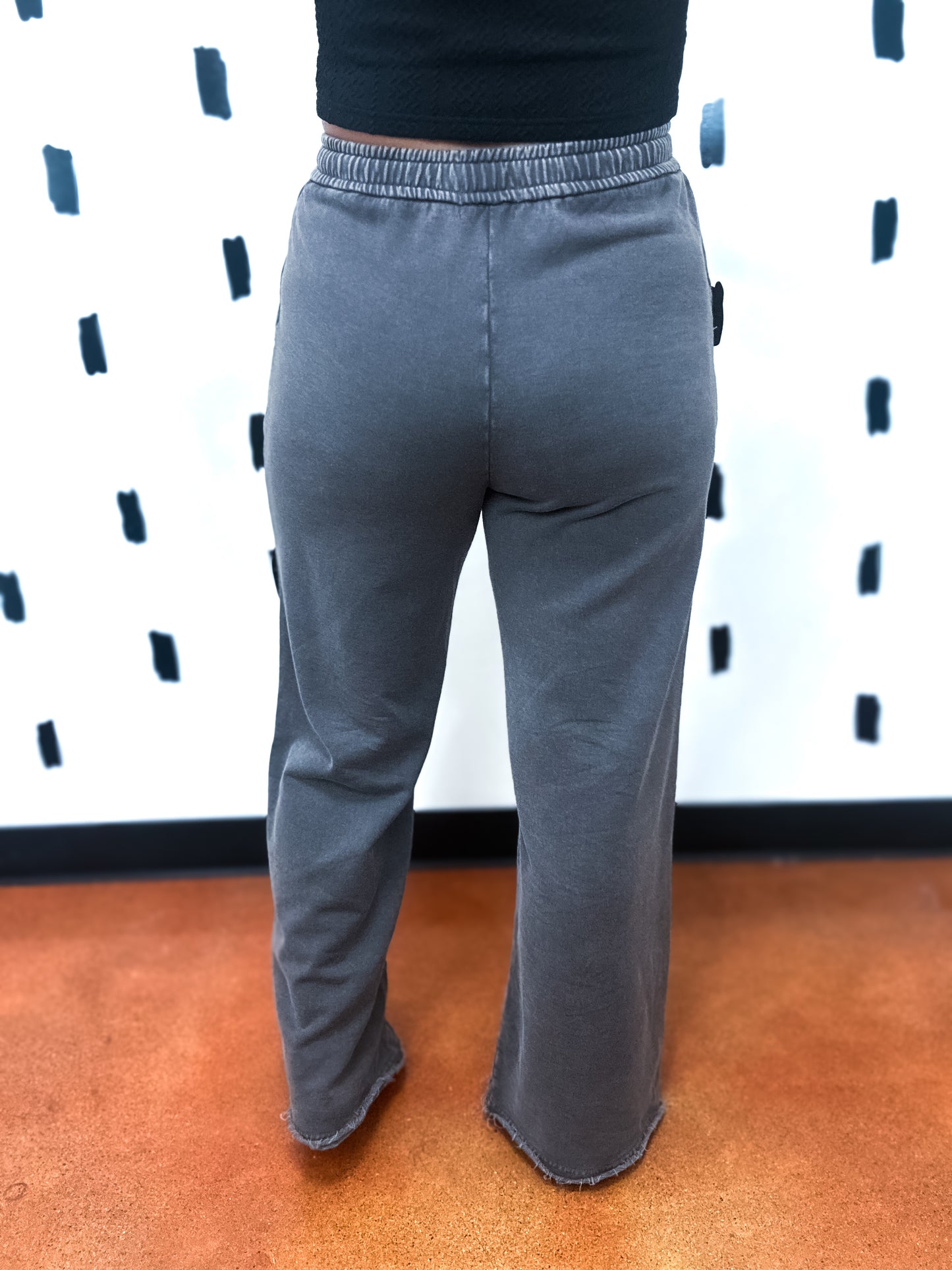 Charcoal Wide Leg Crop Pants