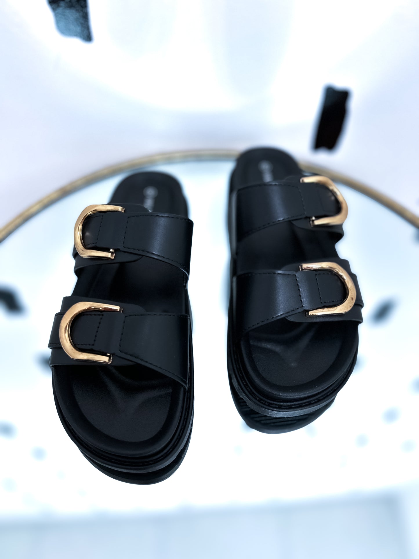 Black Double Strap Sandal