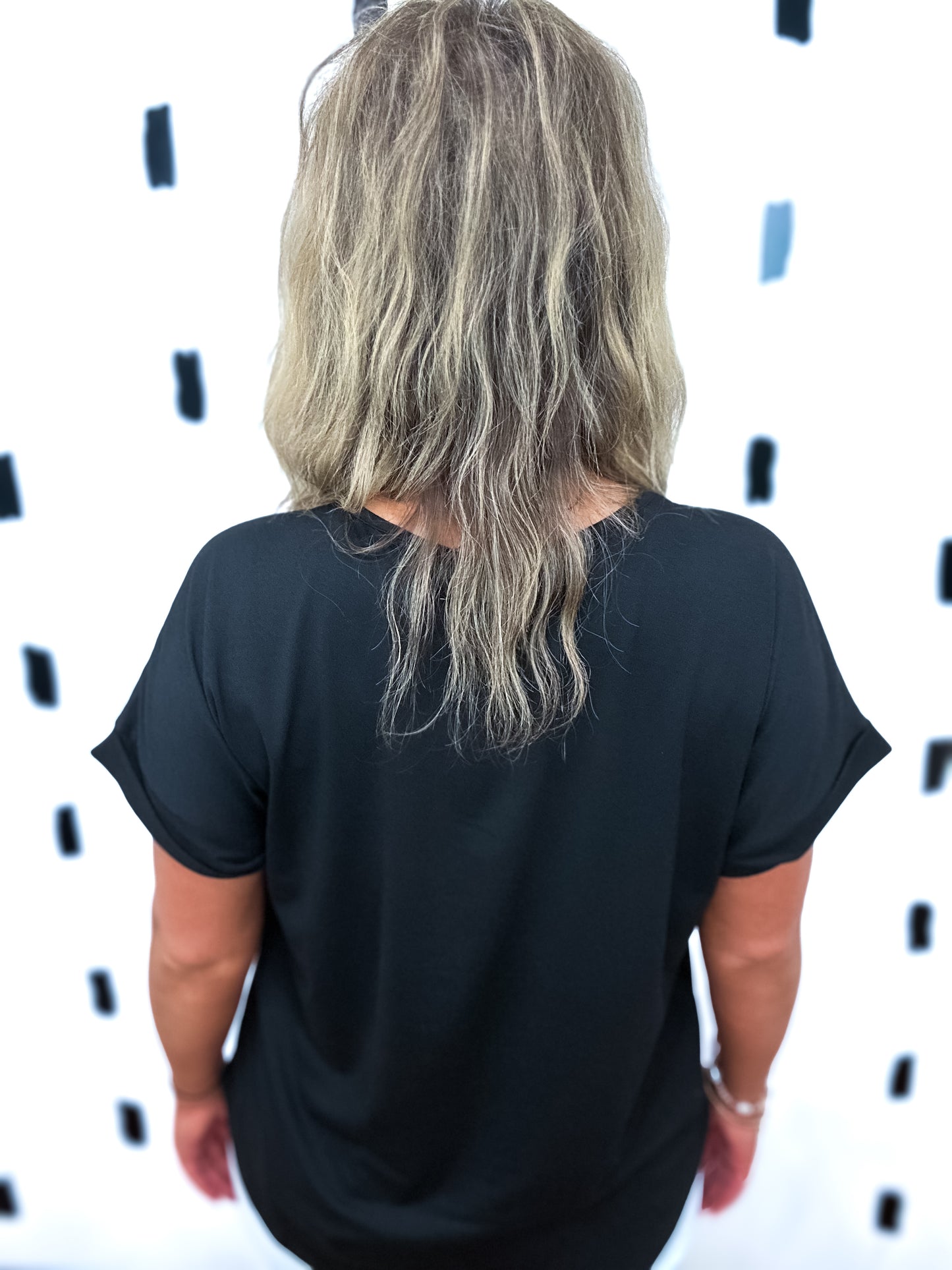 Round Neck Short Sleeve Knit Tee