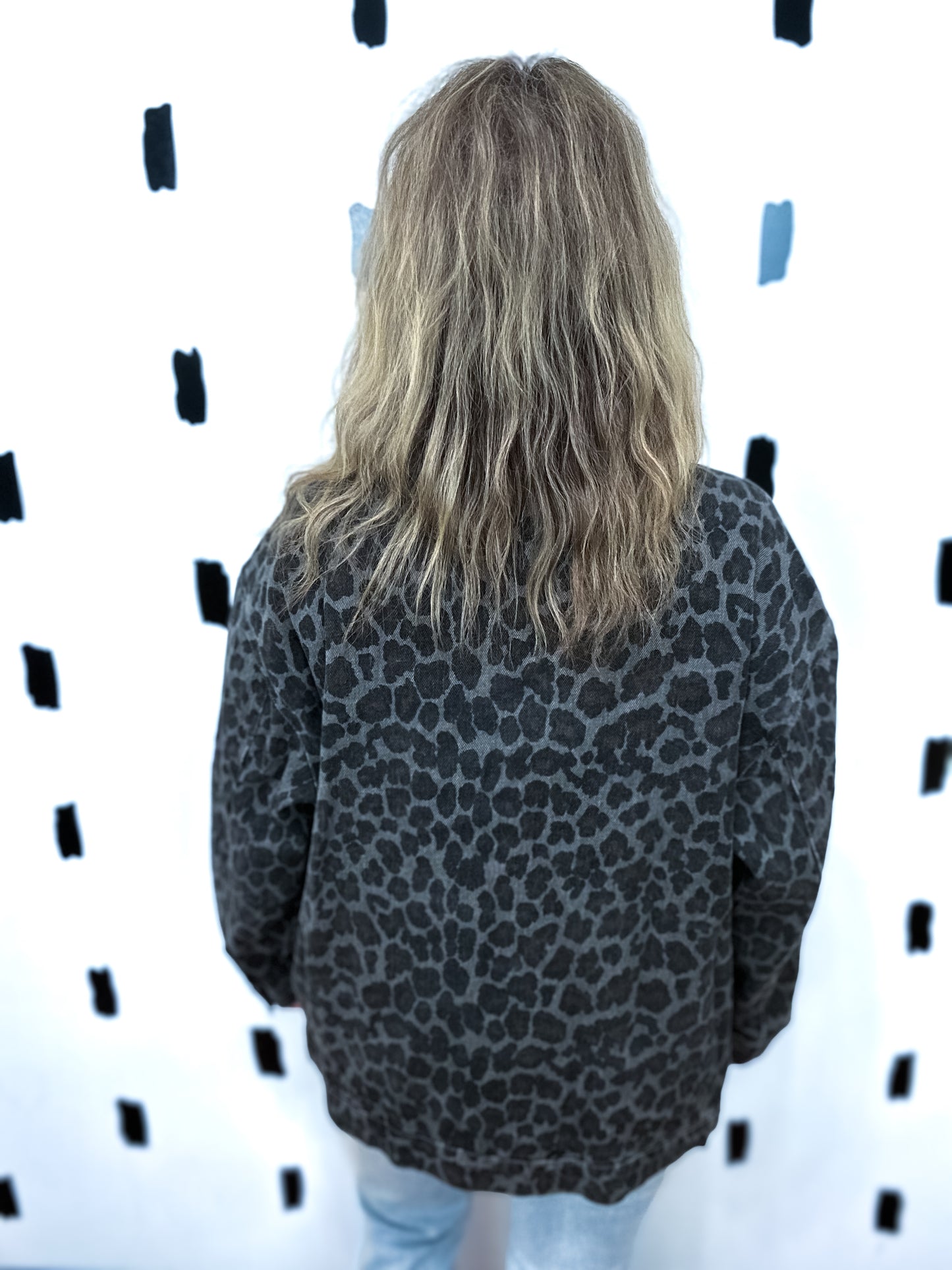 Titanium Animal Print Oversized Jacket