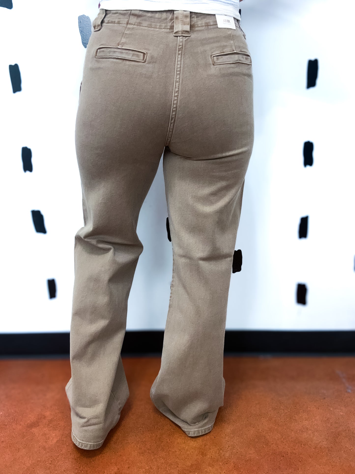 Vintage Khaki Patch Pocket Wide Leg Pants