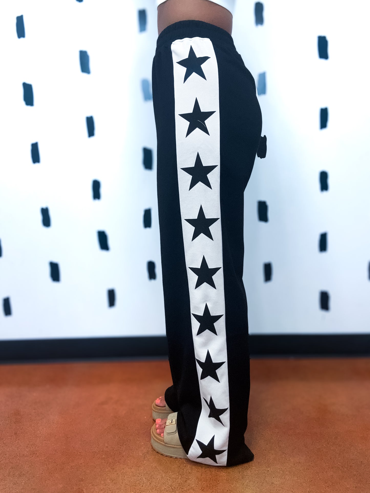 Black Star Striped Sweatpants