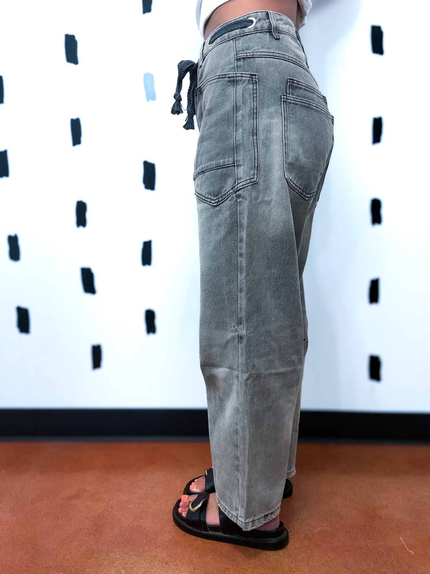 Grey Barrel Denim Pants