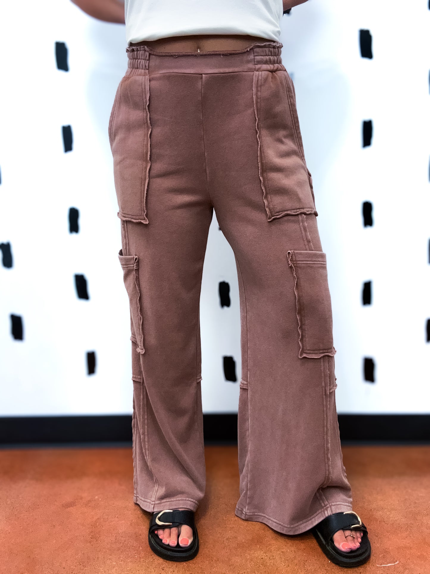 Chestnut Washed Oversized Utility Pants