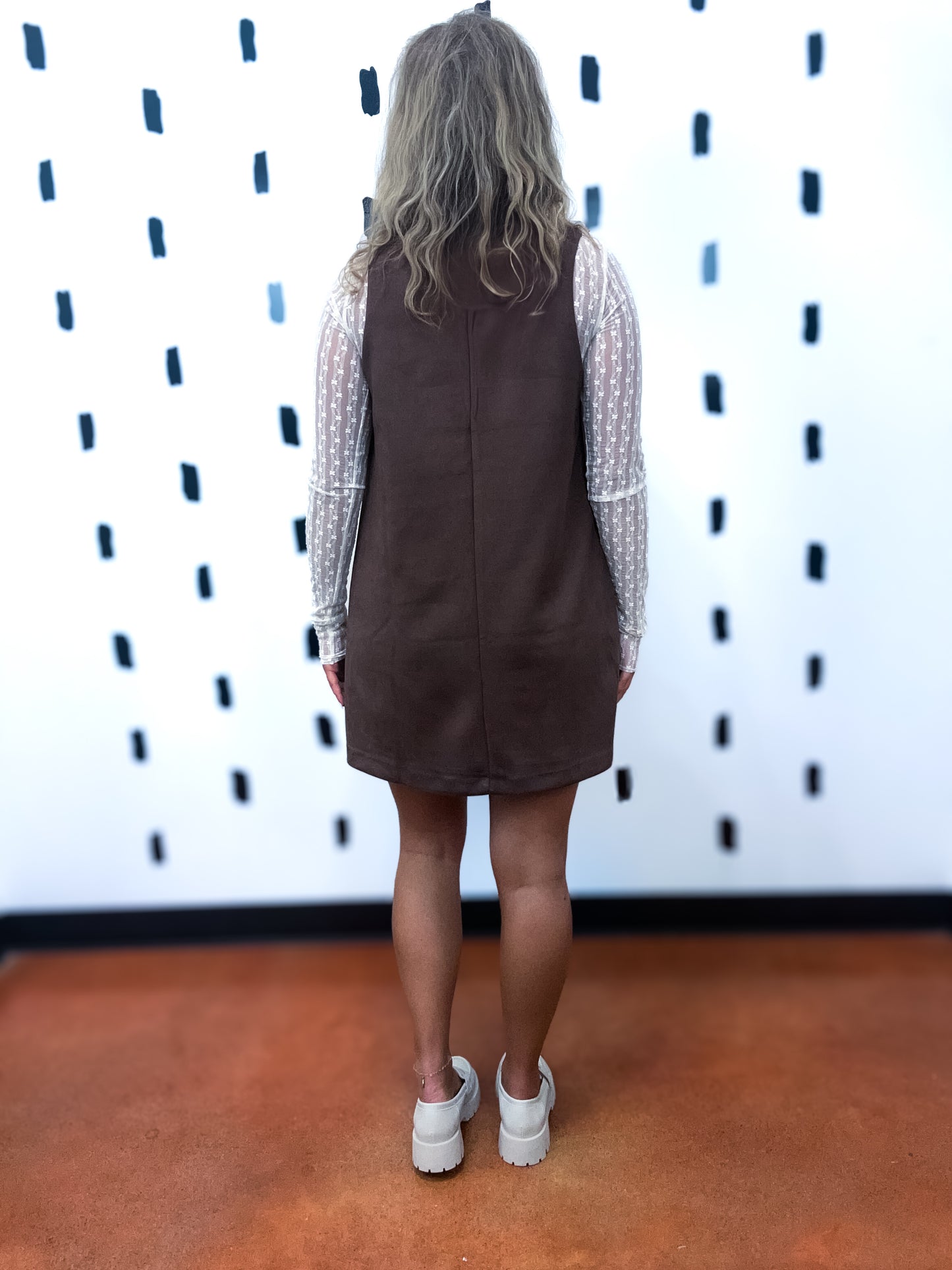 Chestnut Suede Shift Dress