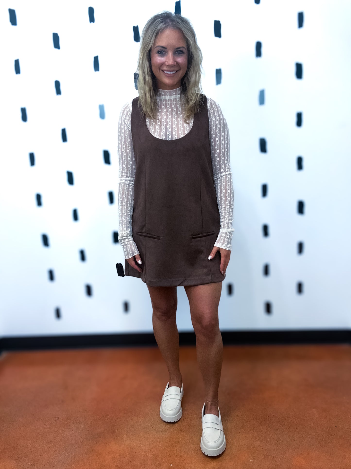 Chestnut Suede Shift Dress