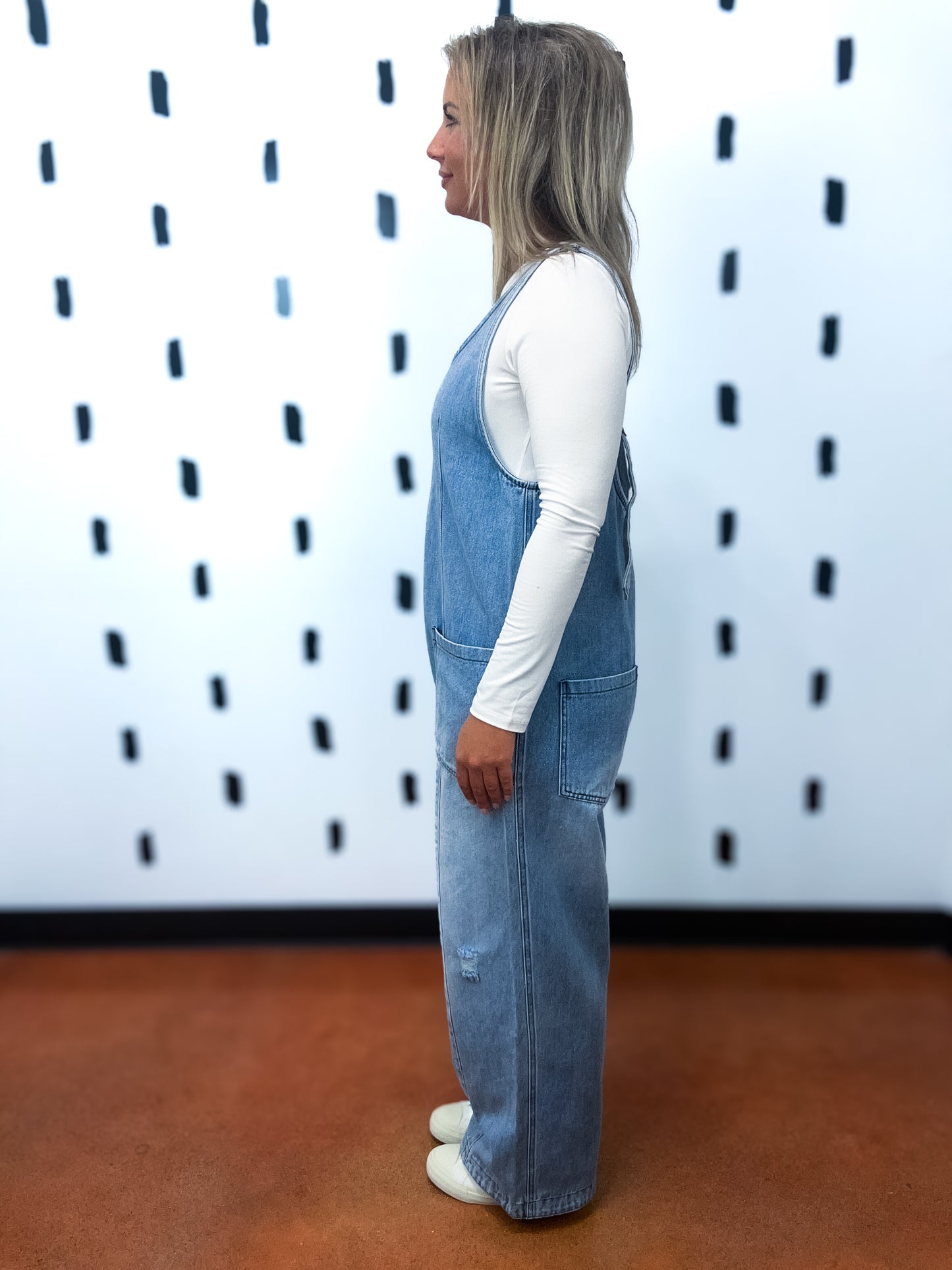 Denim Relaxed Fit Sleeveless Jumpsuit