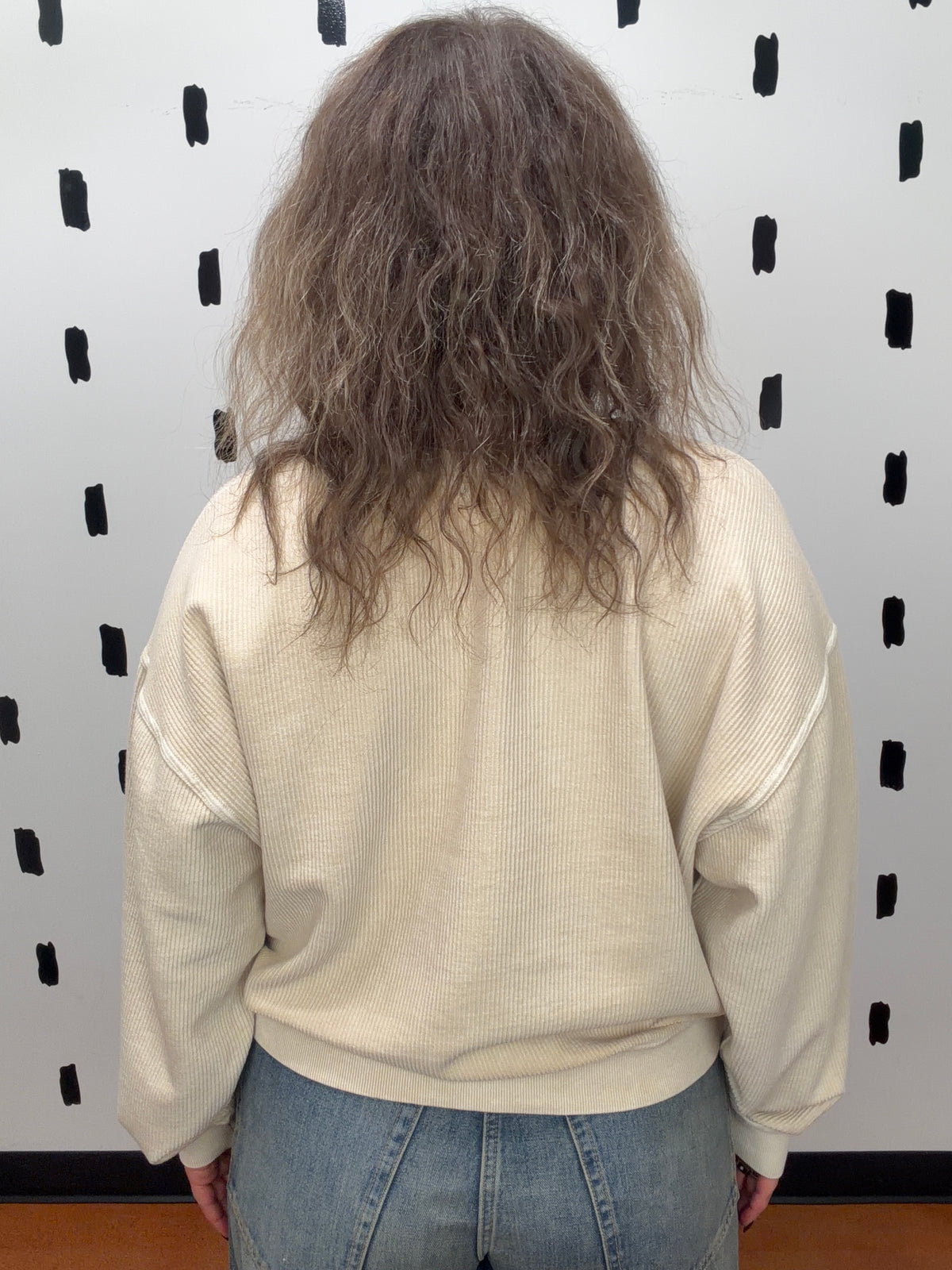 Dusty Vanilla Thermal Graphic Vintage Pullover
