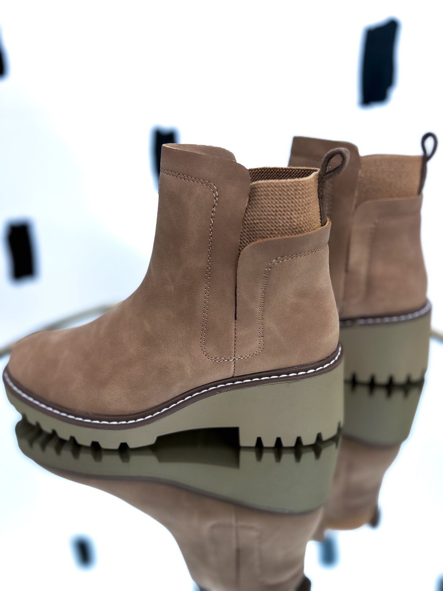Taupe Round Toe Chelsea Ankle Boot