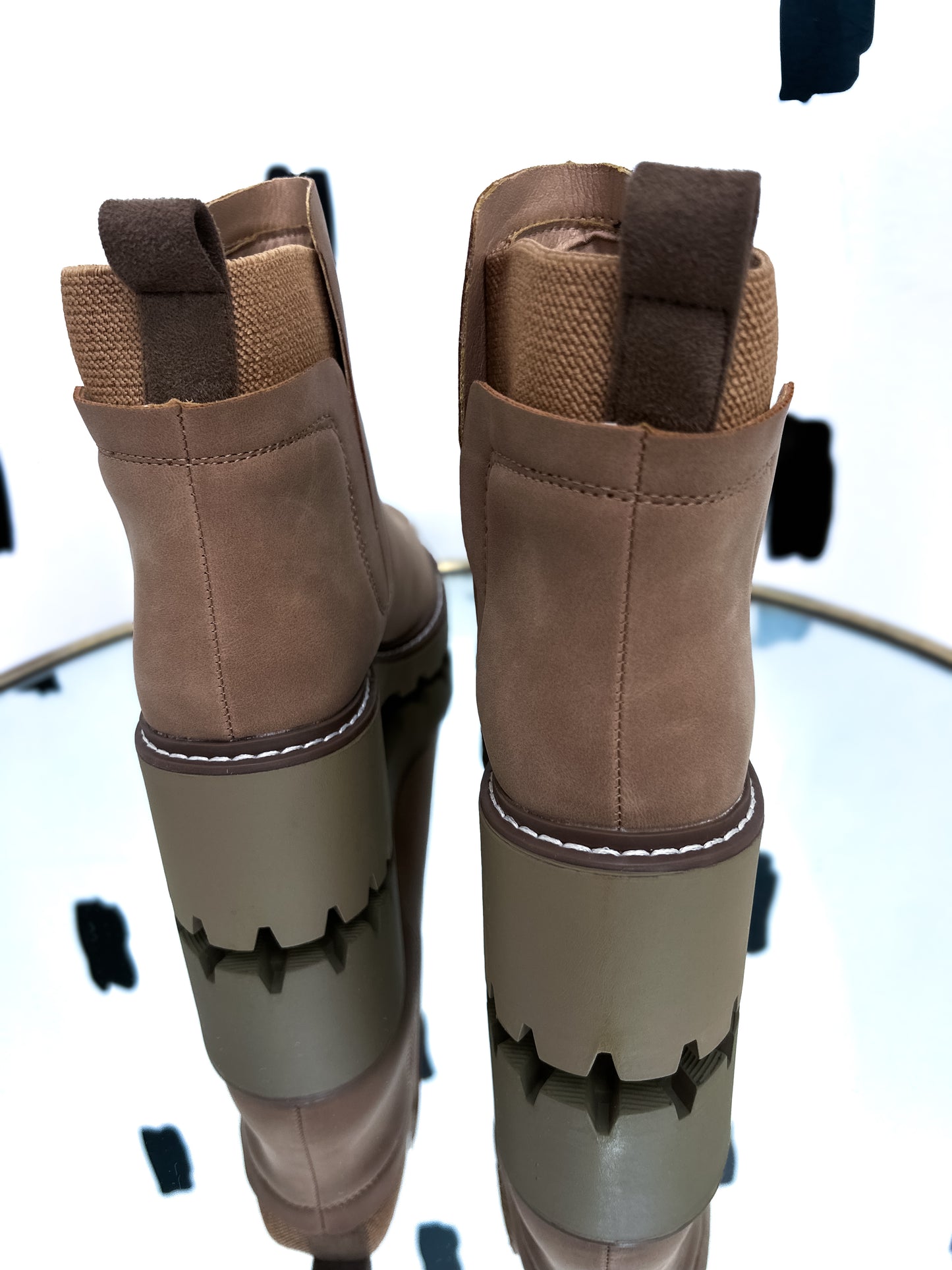 Taupe Round Toe Chelsea Ankle Boot