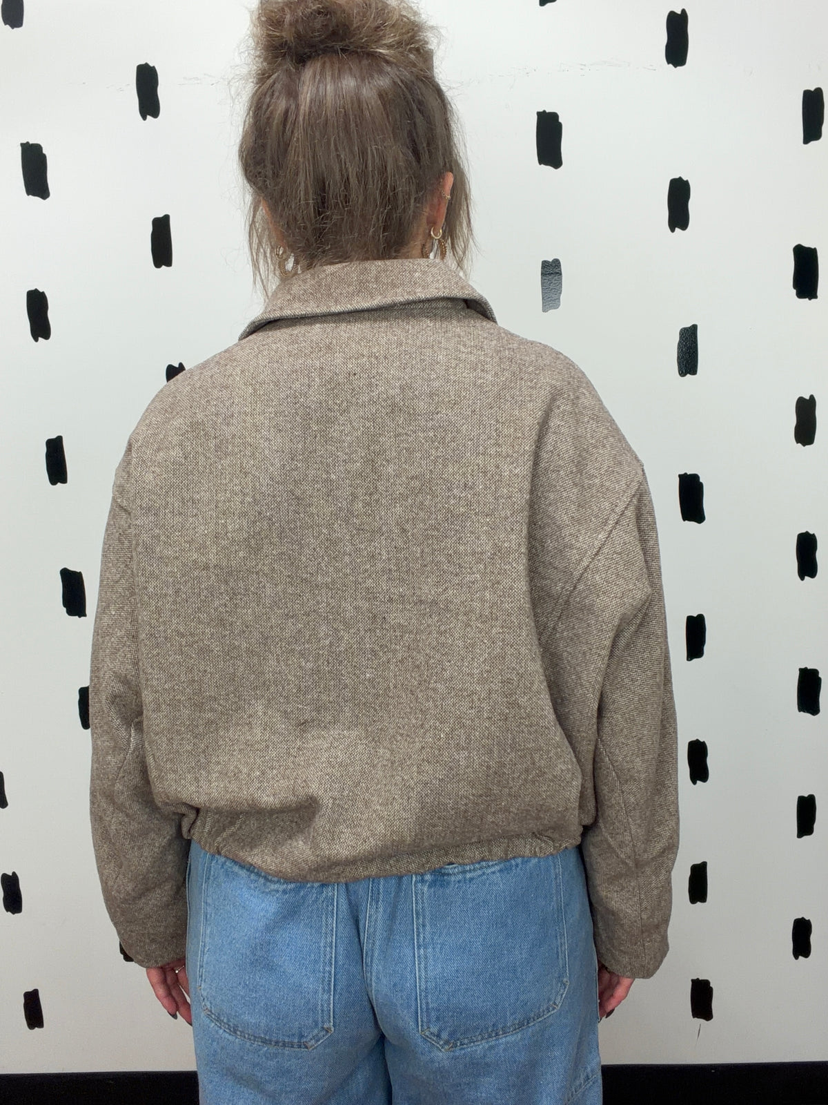 Mocha Raglan Zip-Up Balloon Hem Jacket