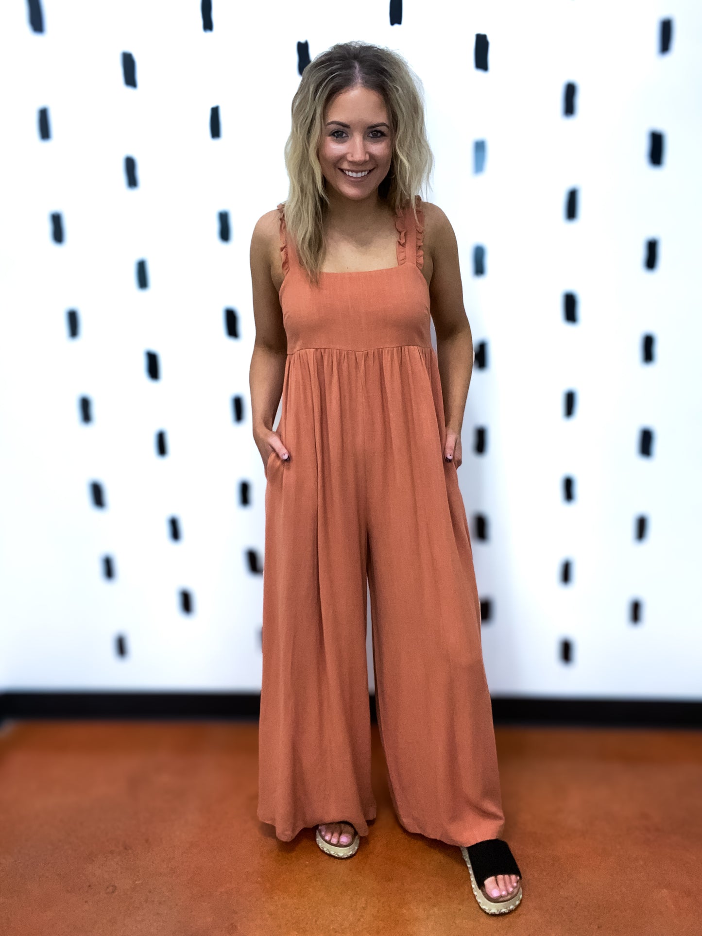 Ginger Ruffle Detail Wide Leg Jumpsuit