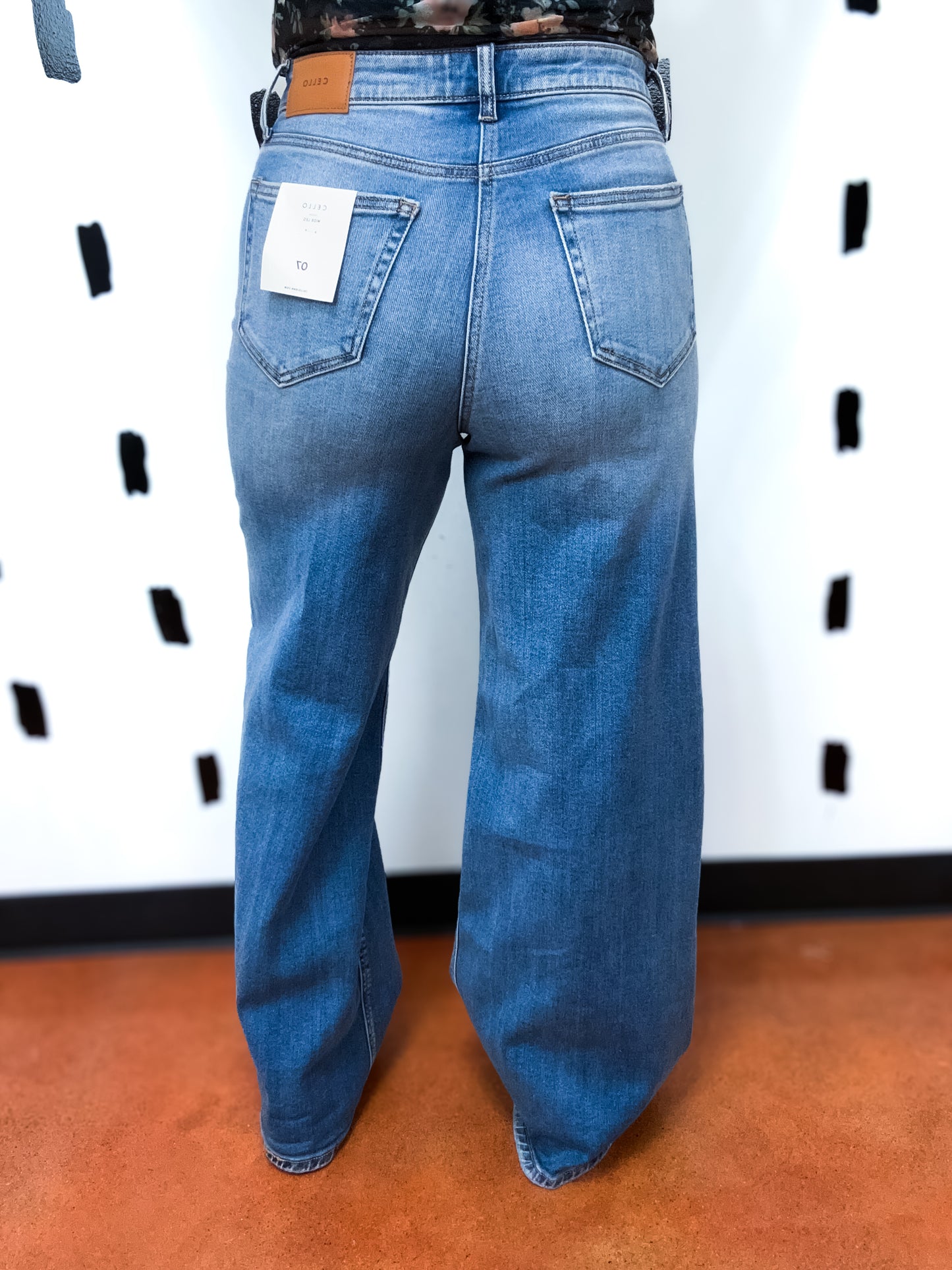 Medium Wash High Rise Wide Leg Jeans