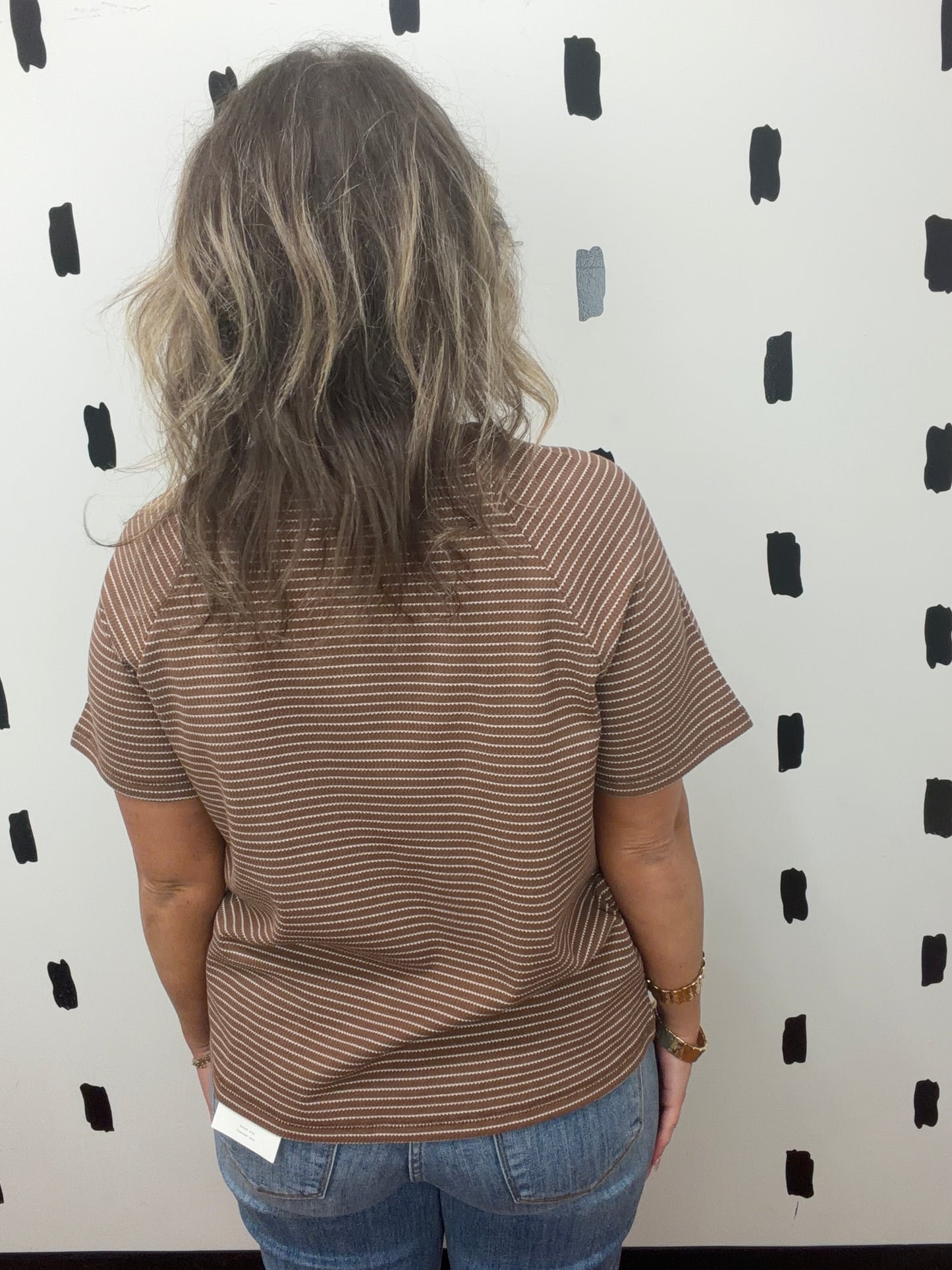 Brown Striped Raglan Sleeve