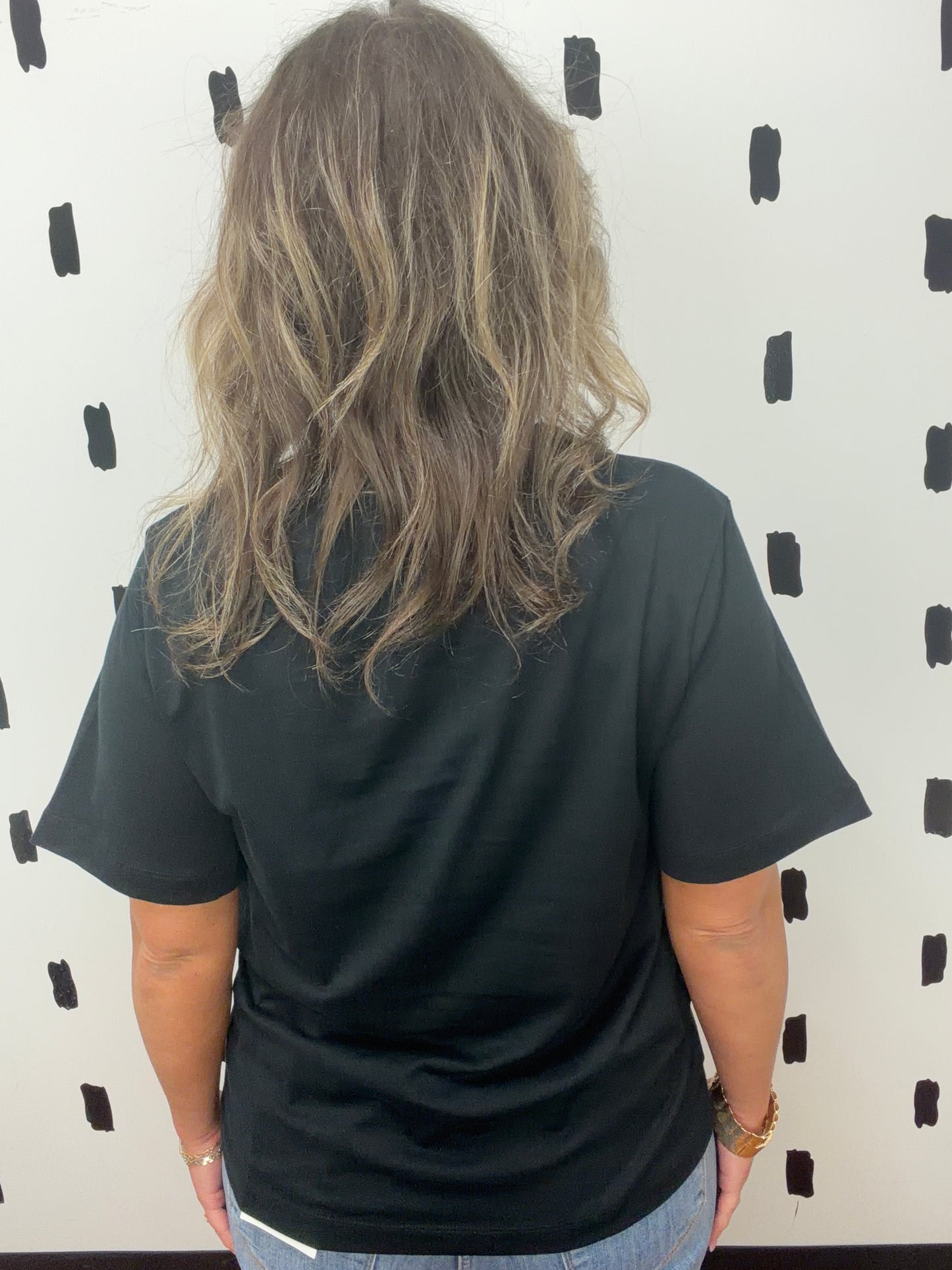 Black Short Sleeve Crew Neck Tee
