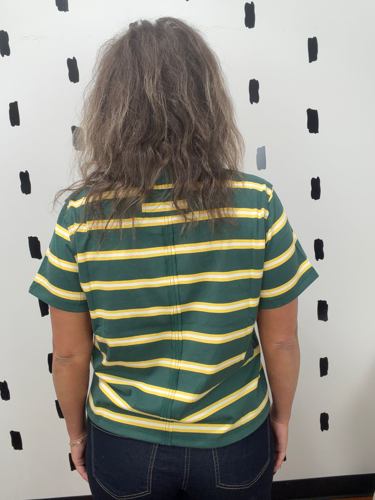 Green Striped Short Sleeve Tee