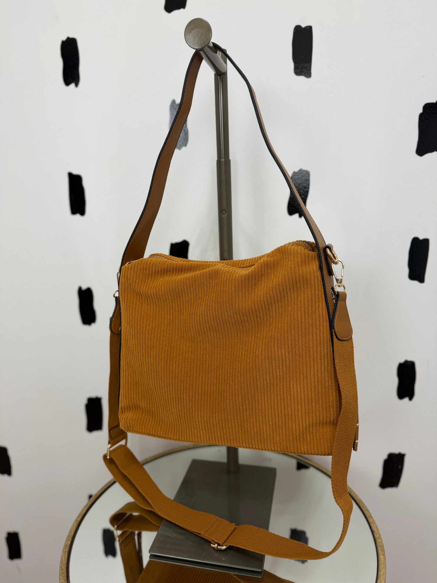 Mustard Corduroy Crossbody Bag