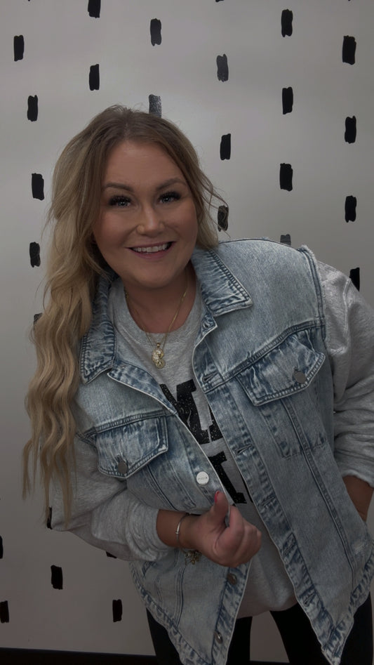 Oversized Denim Vest