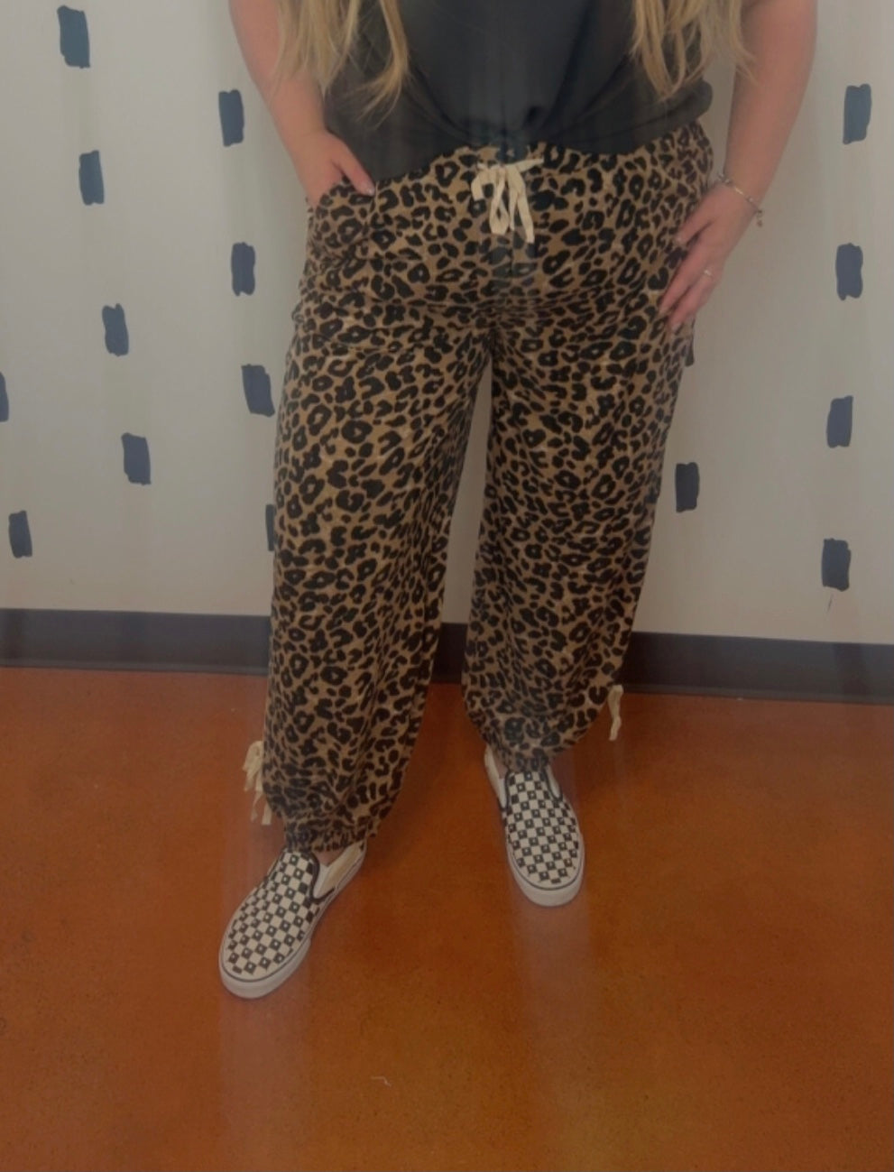 Leopard Print Side Line Detail Jogger